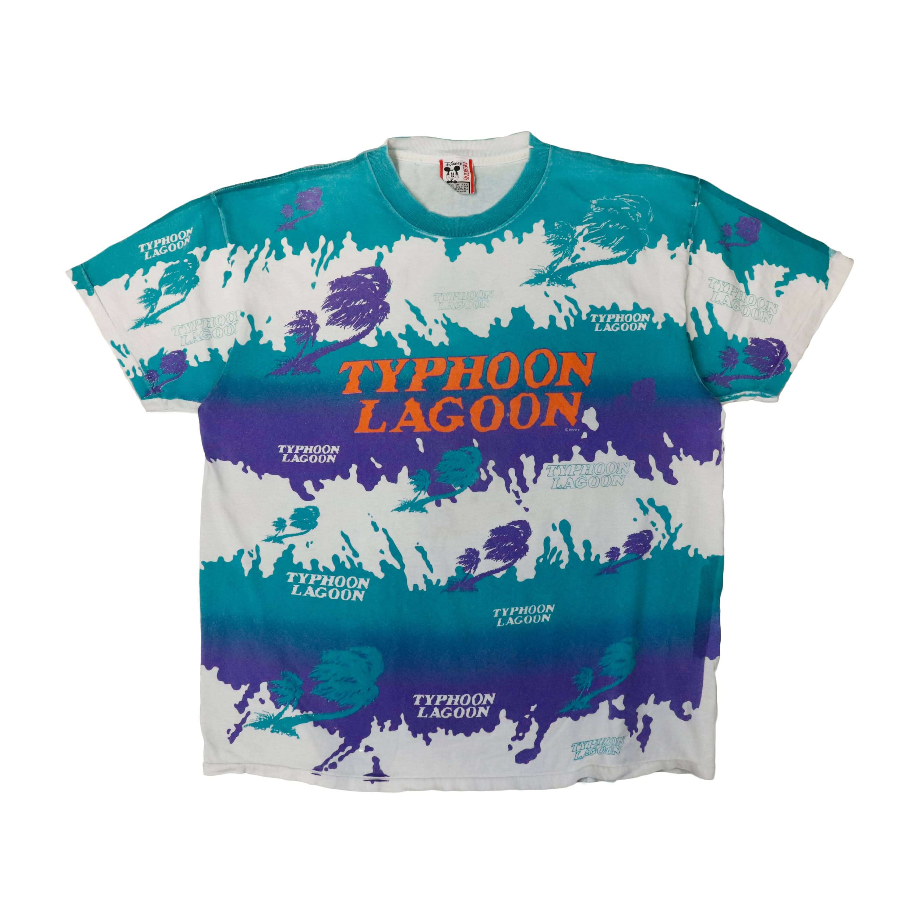 Vintage 80s 90s Disney Typhoon Lagoon Graphic All Over Print T-Shirt Size One Size FAIF.CA 