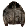 Vintage 80s Abercrombie And Fitch G1 Bomber Leather Jacket Size S Fur collar Abercrombie & Fitch 