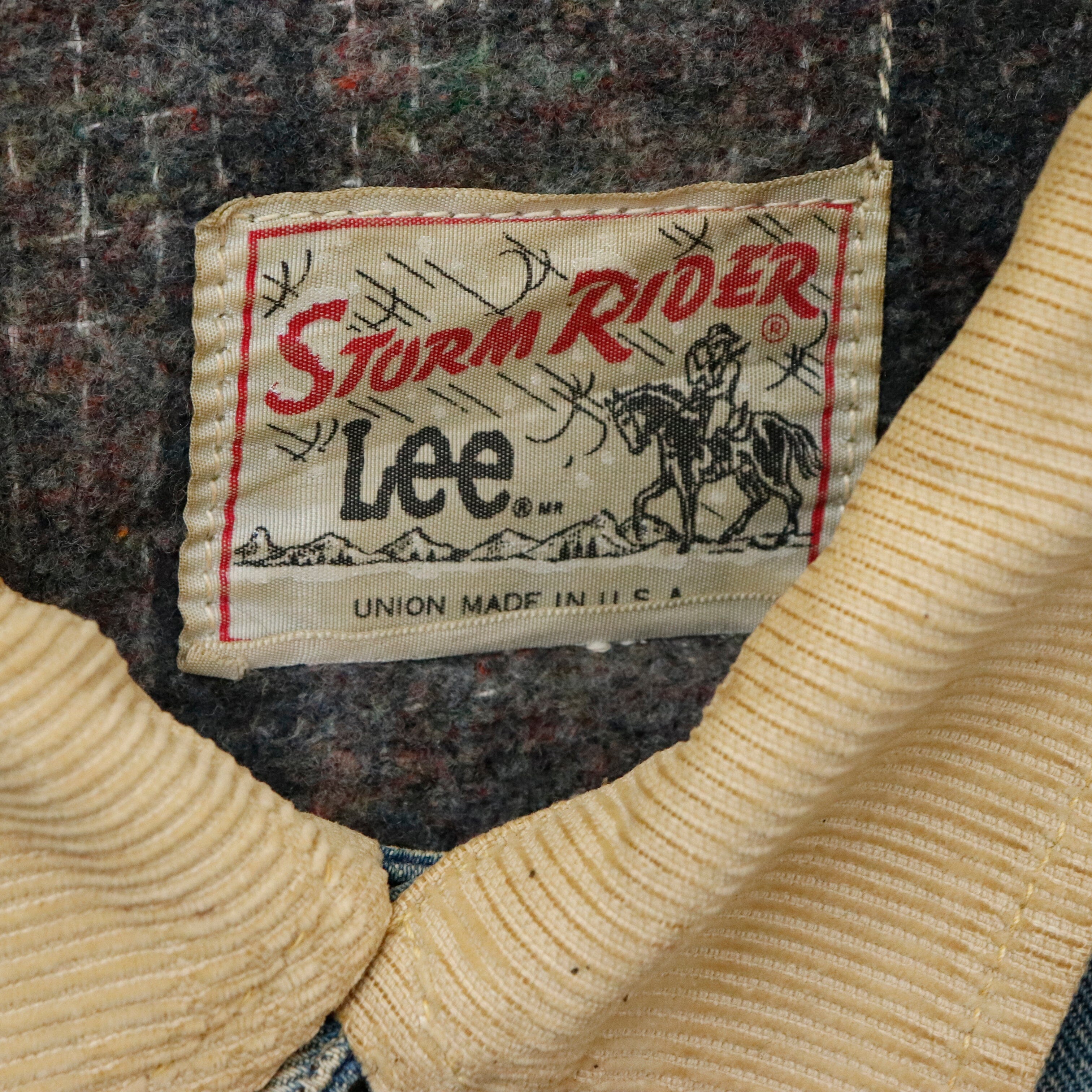 Vintage 80s Lee Riders Made in USA Corduroy Collar Denim Jacket Size N/A 171 