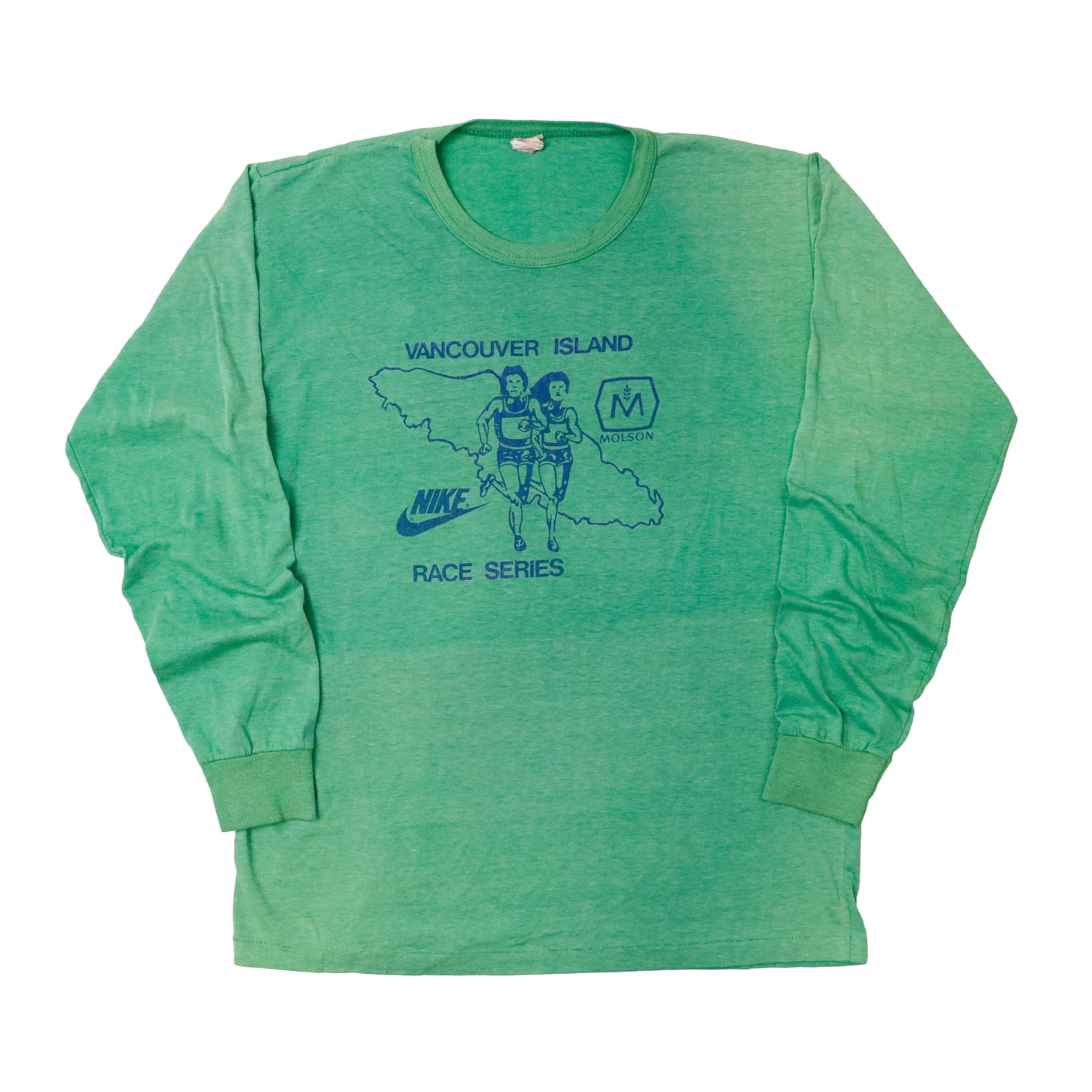 Vintage 80s Nike Vancouver Island Race Series Graphic Long Sleeve Shirt Size L 270 