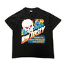 Vintage 90s New Jersey Weak killed and eaten Flames Biker Skull Graphic T-Shirt Size L 20478 