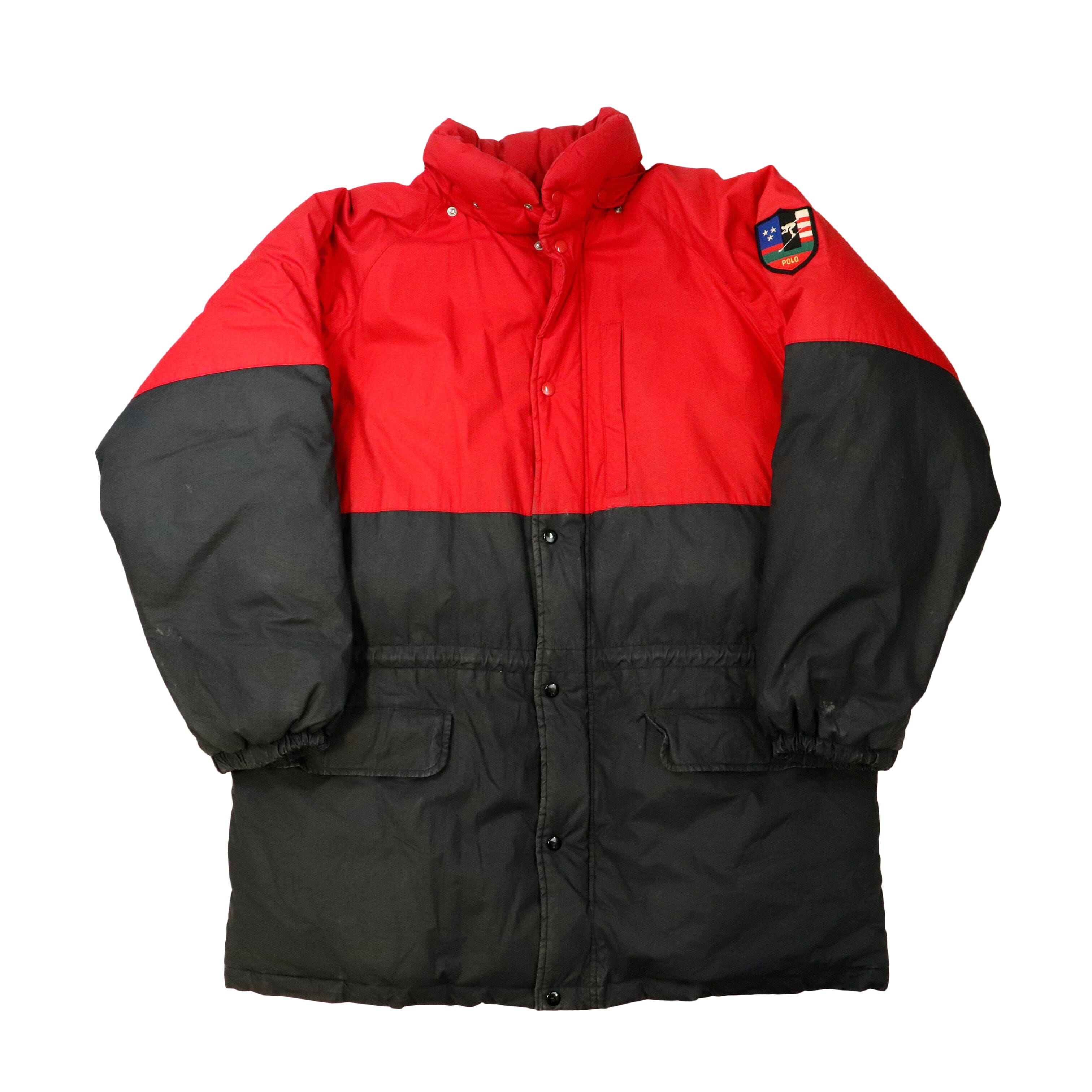 Vintage 90s Polo by Ralph Lauren Suicide Ski Colorblock Puffer Jacket Size L Polo 