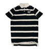 Vintage Abercrombie Blue/White Striped Polo Size M Polo Abercrombie & Fitch 