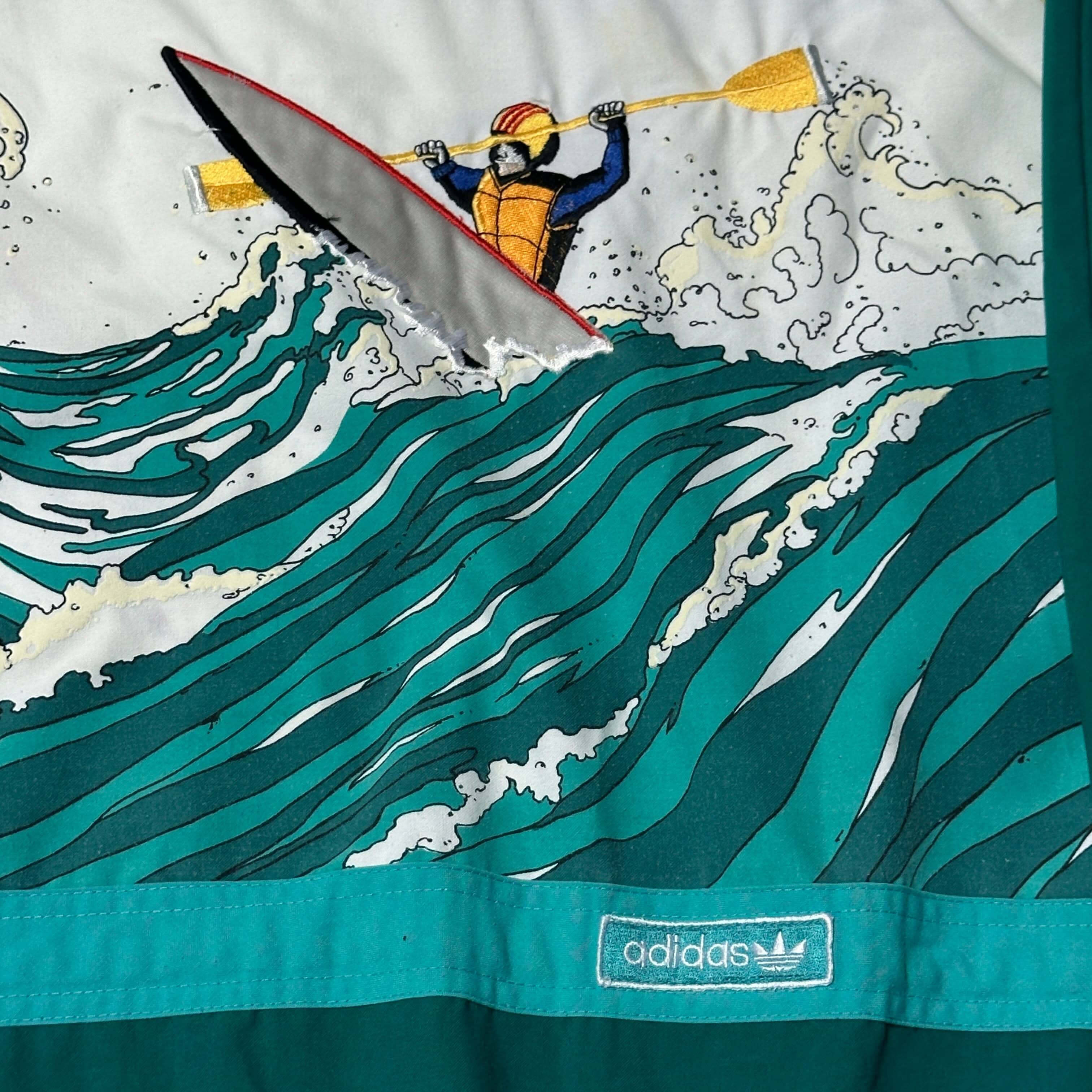 Vintage Adidas Amuza River Kayak Graphic Crewneck Sweatshirt Size XL FAIF.CA 