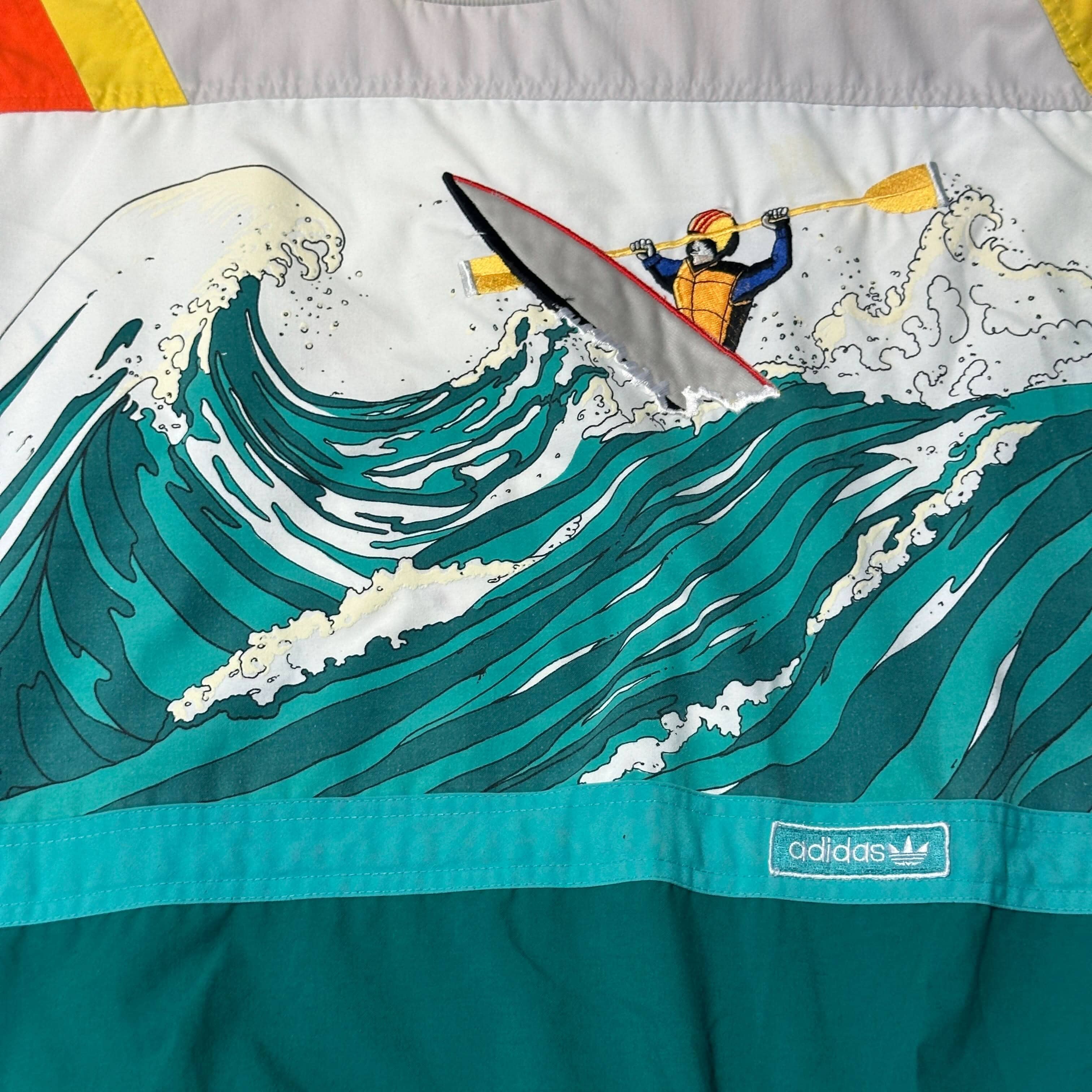 Vintage Adidas Amuza River Kayak Graphic Crewneck Sweatshirt Size XL FAIF.CA 