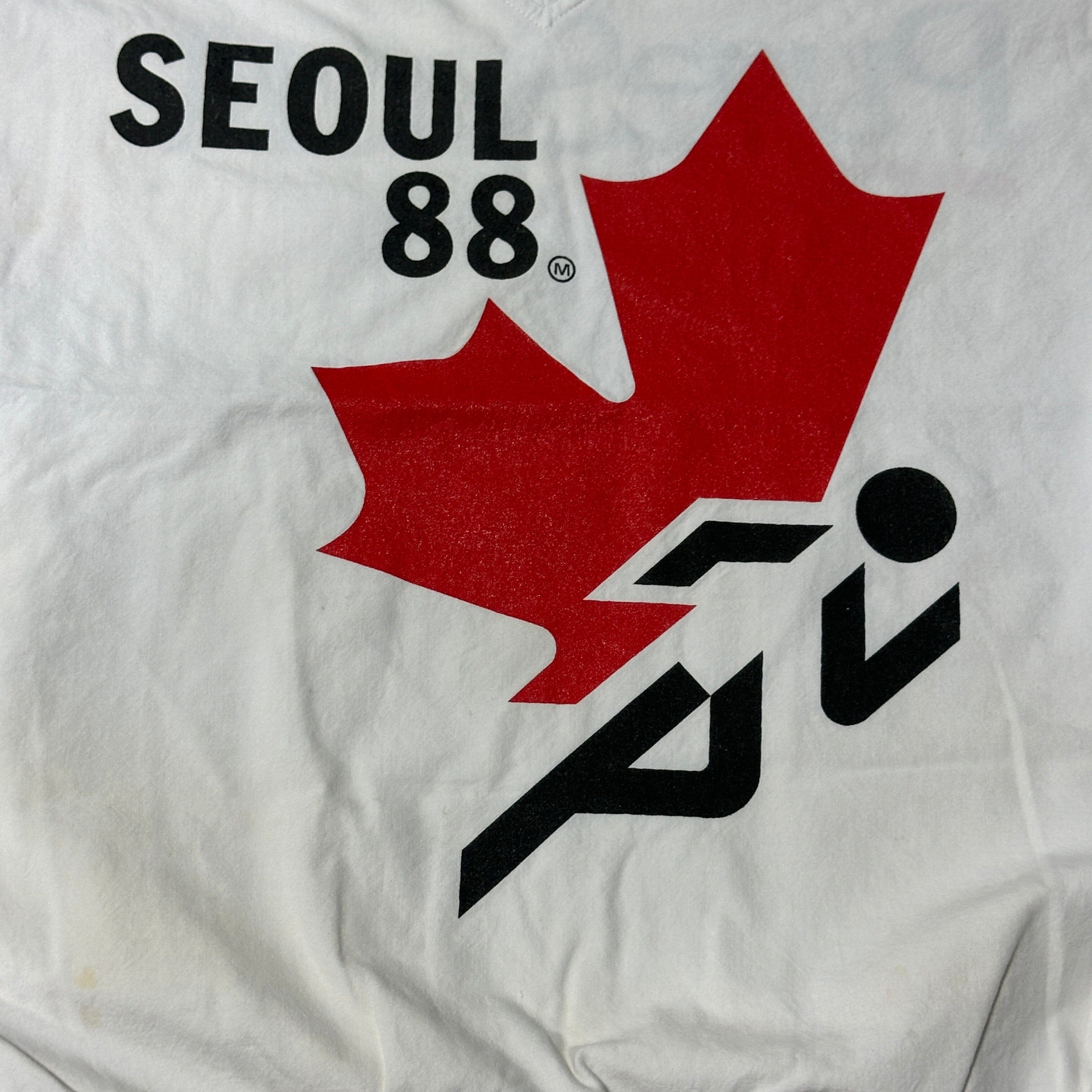 Vintage adidas Seoul 88 Maple Leaf Crewneck Sweatshirt Size XL FAIF.CA 