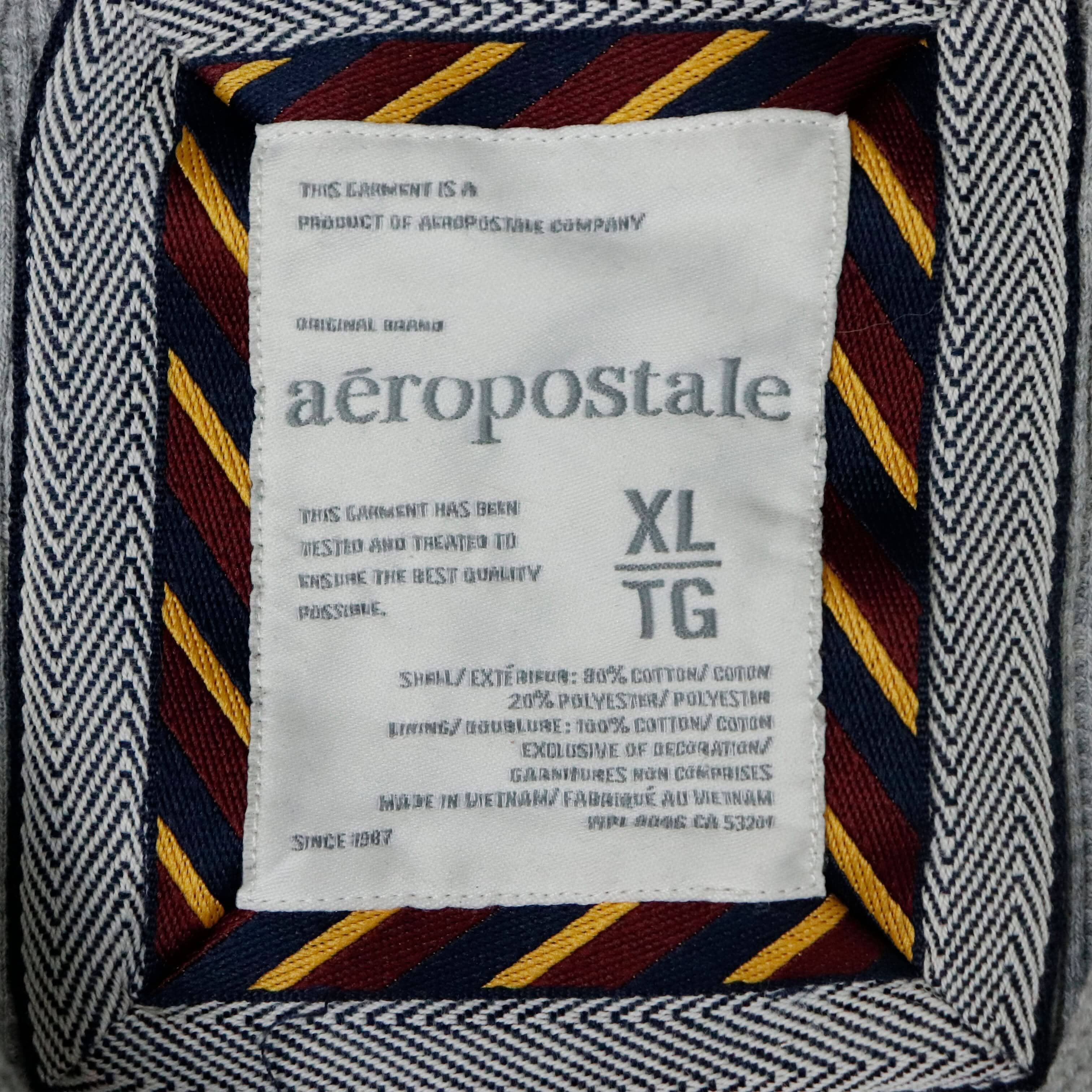 Vintage Aeropostale Varsity Appliqué Zip Hoodie Size XL Y2K FAIF.CA 