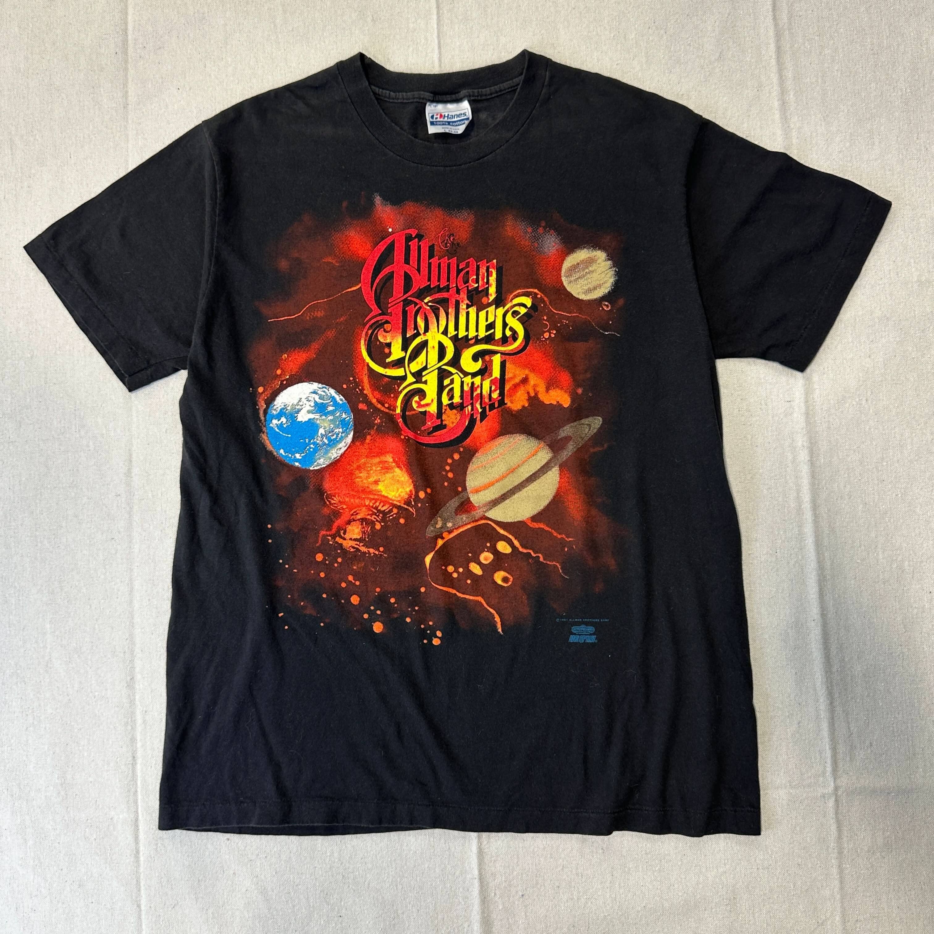 Vintage Allman Brothers Band Space Graphic T-Shirt Size L 80s FAIF.CA 