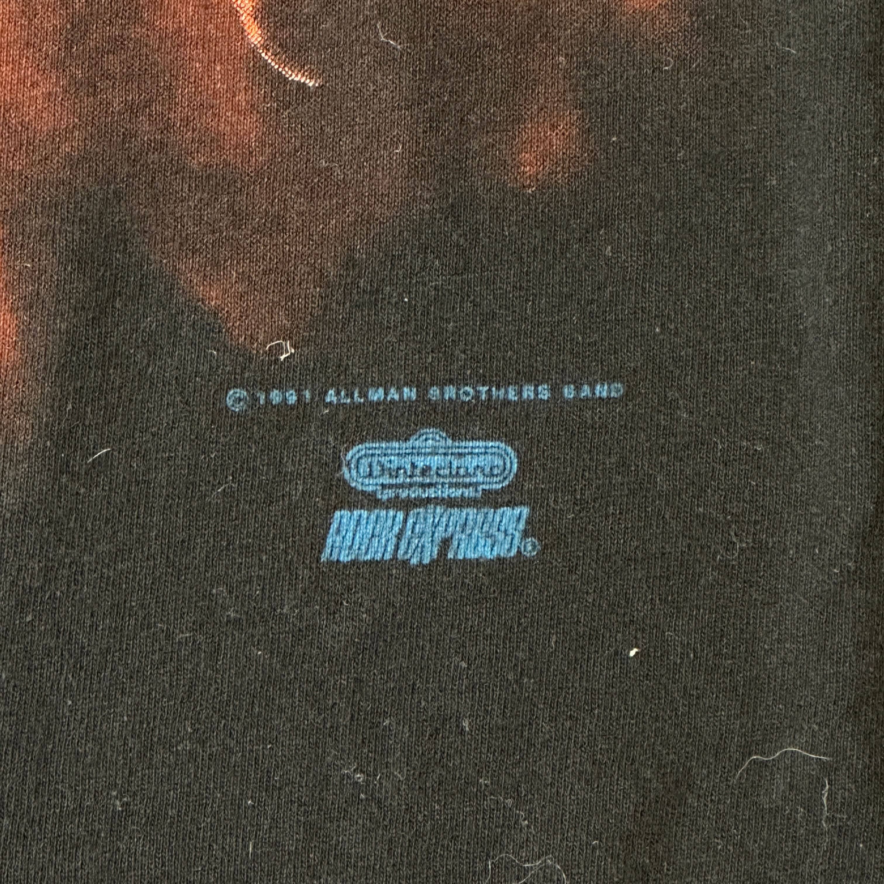 Vintage Allman Brothers Band Space Graphic T-Shirt Size L 80s FAIF.CA 