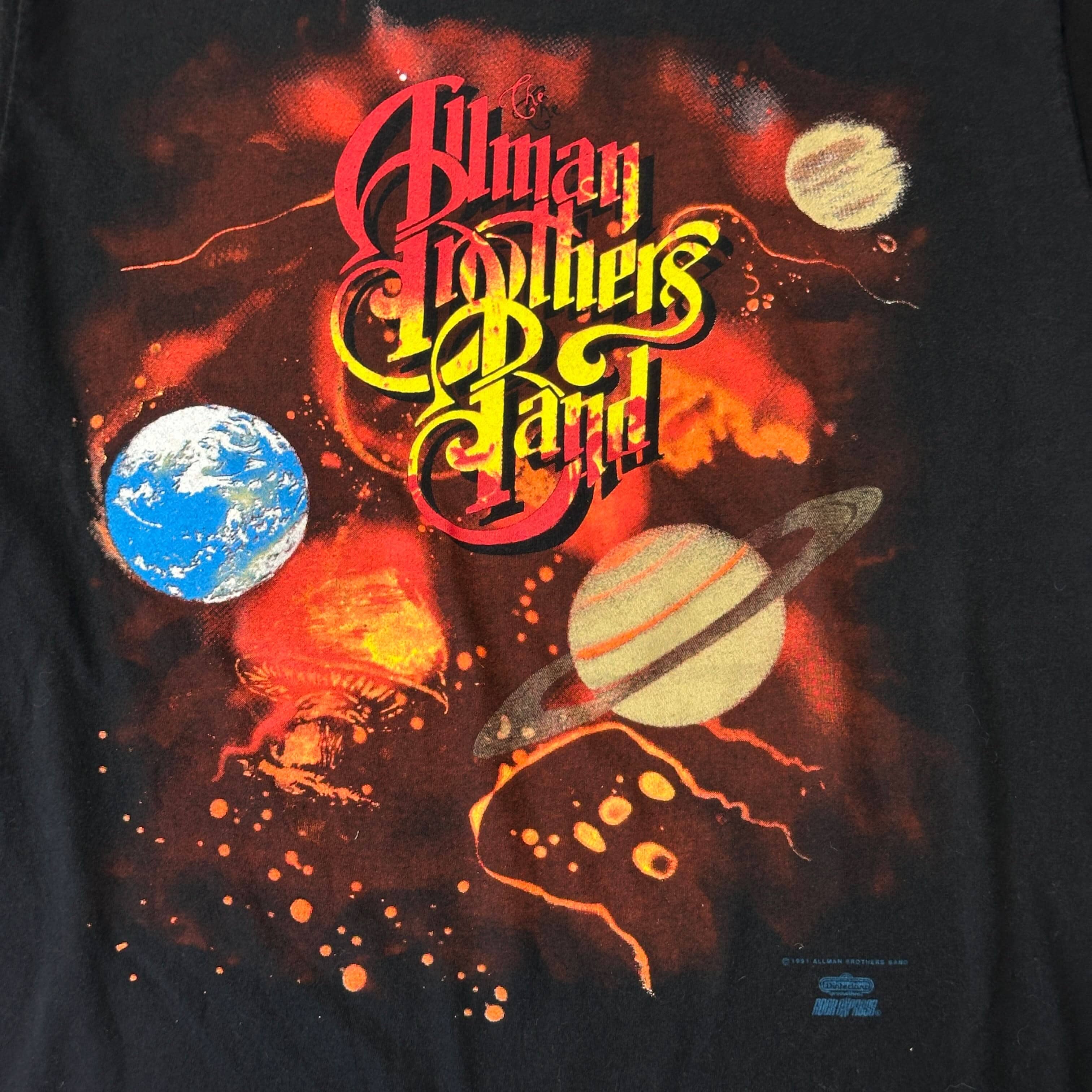 Vintage Allman Brothers Band Space Graphic T-Shirt Size L 80s FAIF.CA 