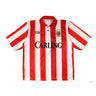 Vintage Asics Red and White Striped Soccer Jersey Size XL 50 