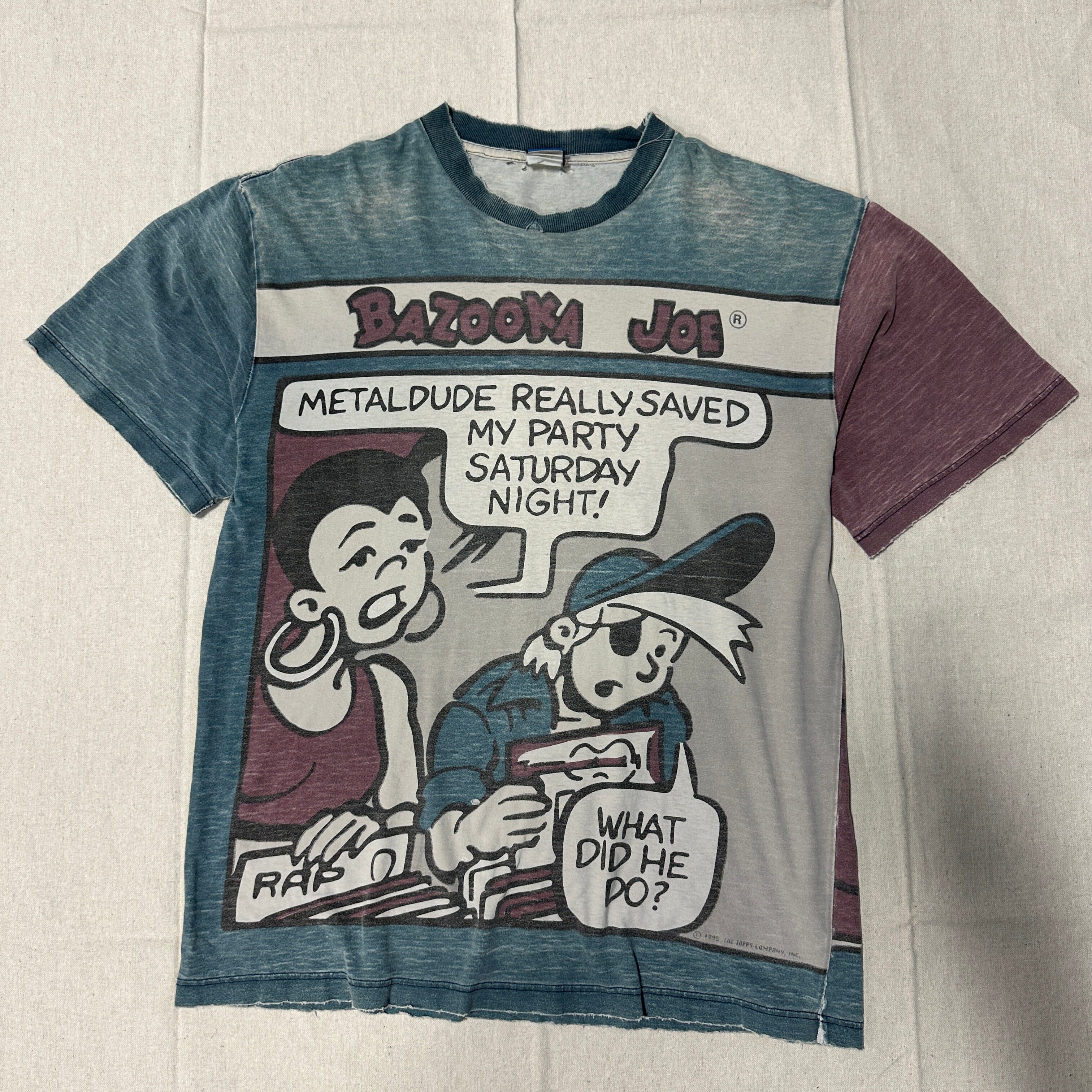 Vintage Bazooka Joe Comic Graphic T-Shirt Size S aop 90s FAIF.CA 