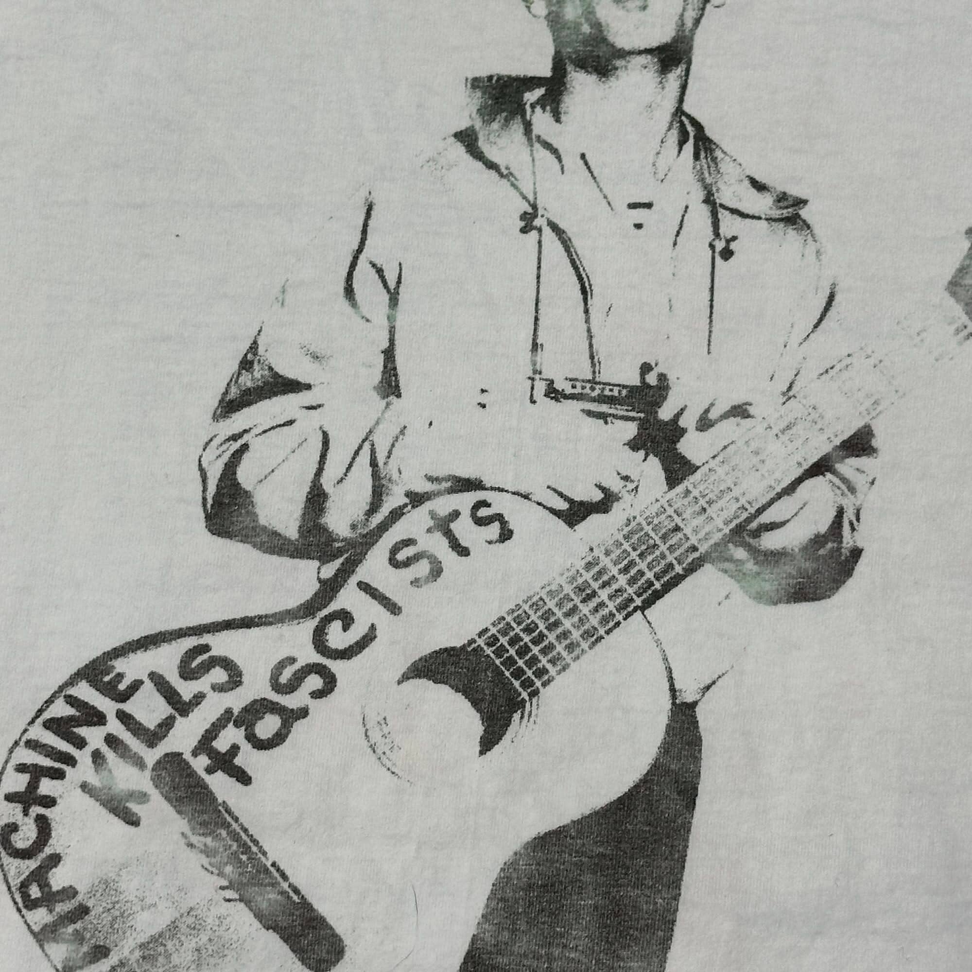 Vintage Billy Bragg Mermaid Avenue Woody Guthrie Graphic T-Shirt Size Large FAIF.CA 