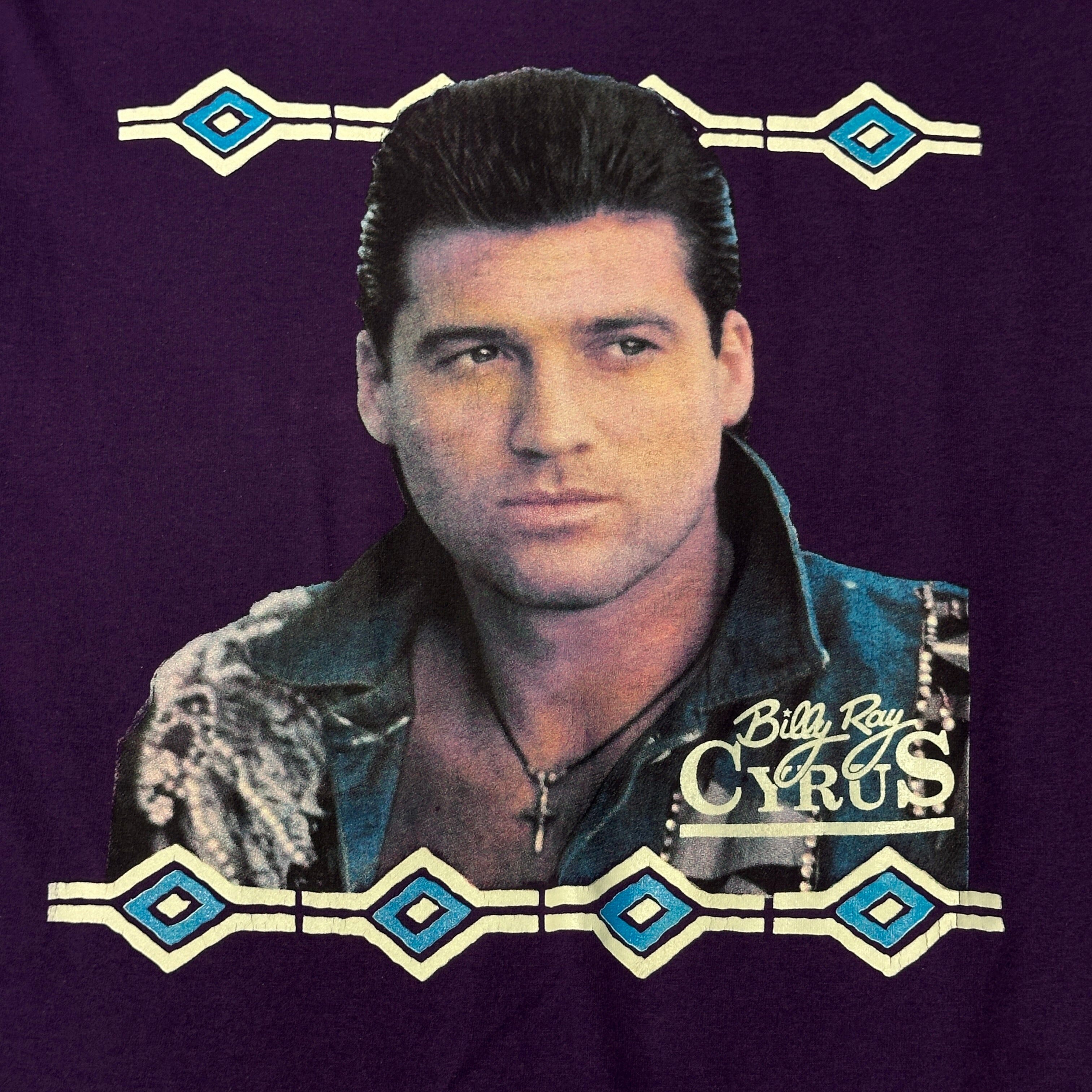 Vintage Billy Ray Cyrus Graphic Purple T-Shirt Size L FAIF.CA 