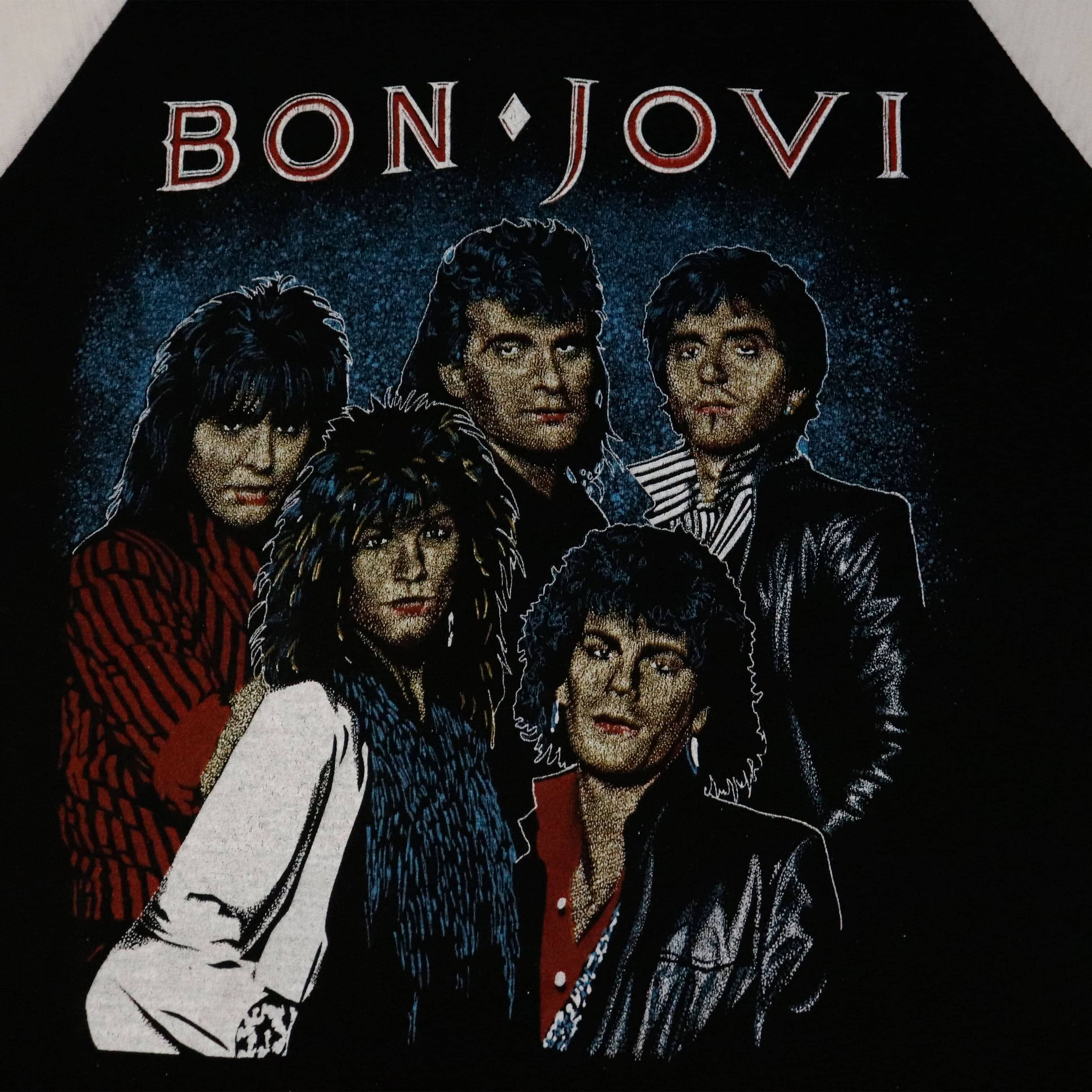 Vintage Bon Jovi Graphic Raglan Band T-Shirt Size XL FAIF.CA 