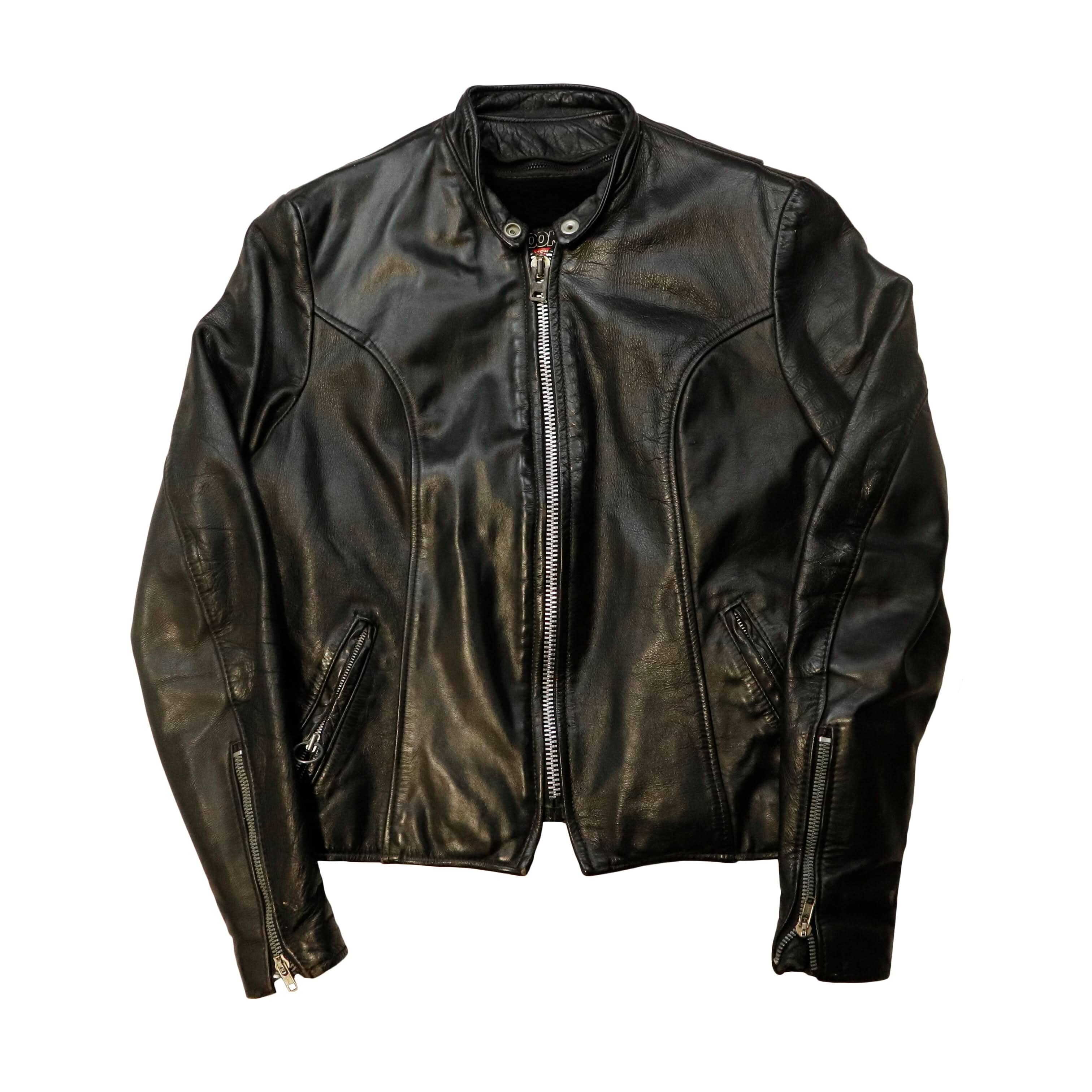 Vintage Brooks Cafe Racer Motorcycle Leather Jacket size 36 Mens FAIF.CA 