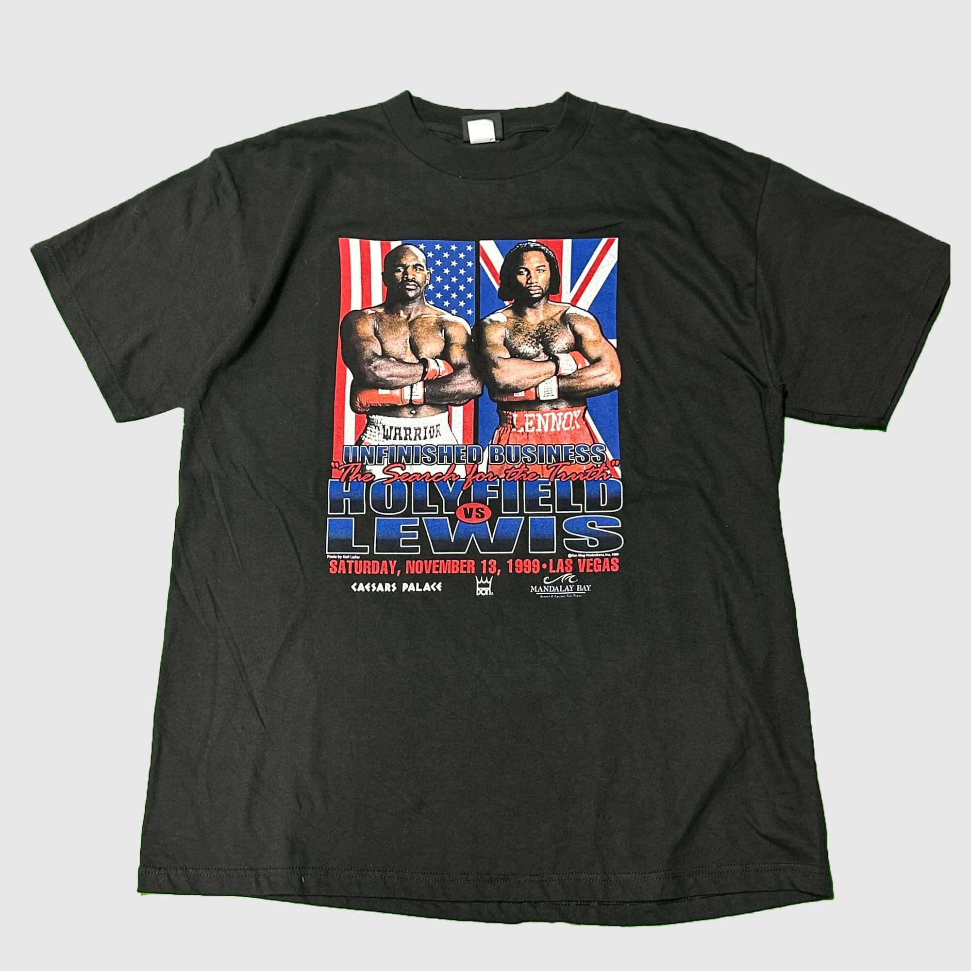 Vintage Caesars Holyfield vs. Lewis Boxing Graphic T-Shirt Size XL FAIF.CA 