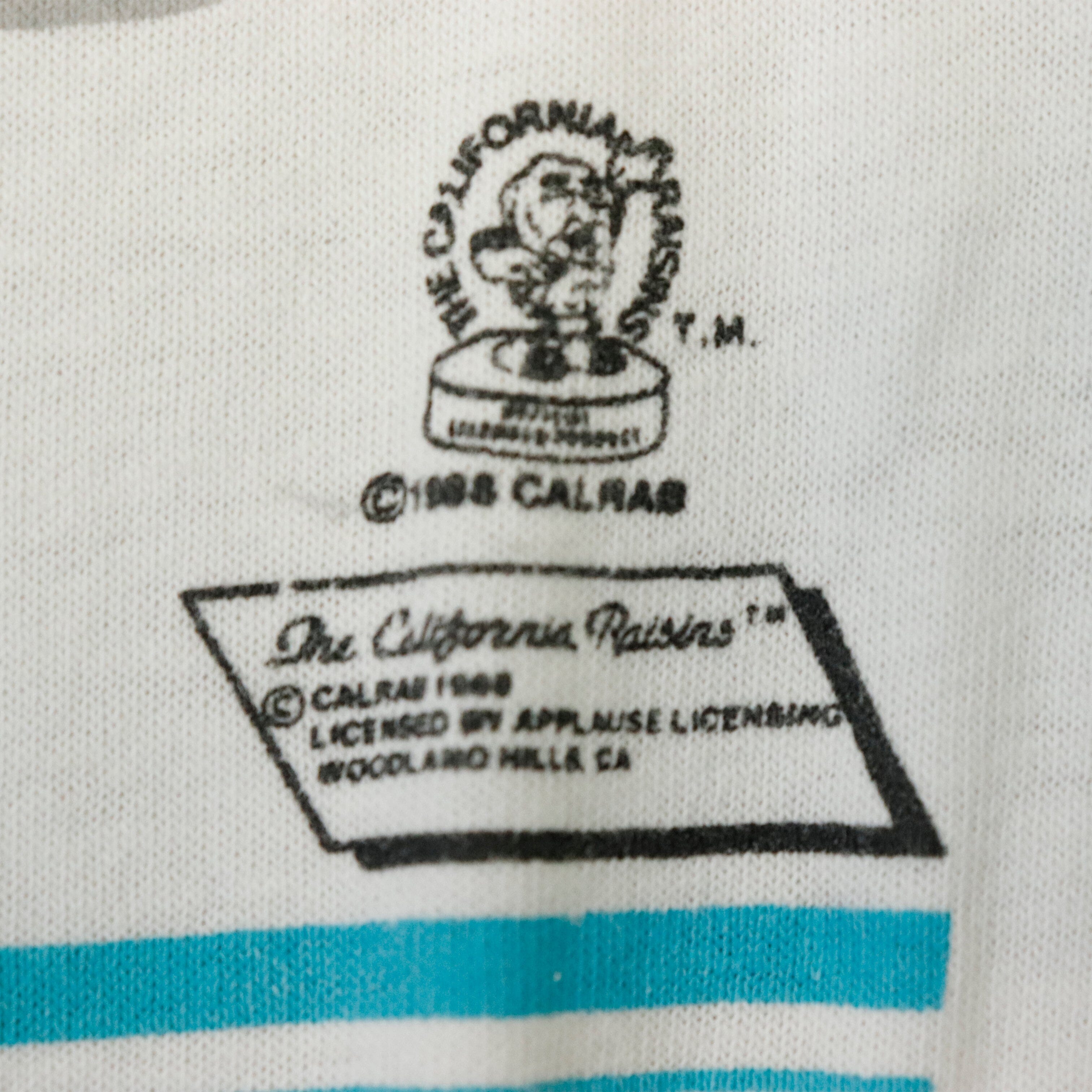 Vintage California Raisins Thrashed Post Raisin Bran Graphic T-Shirt Size N/A 18658 
