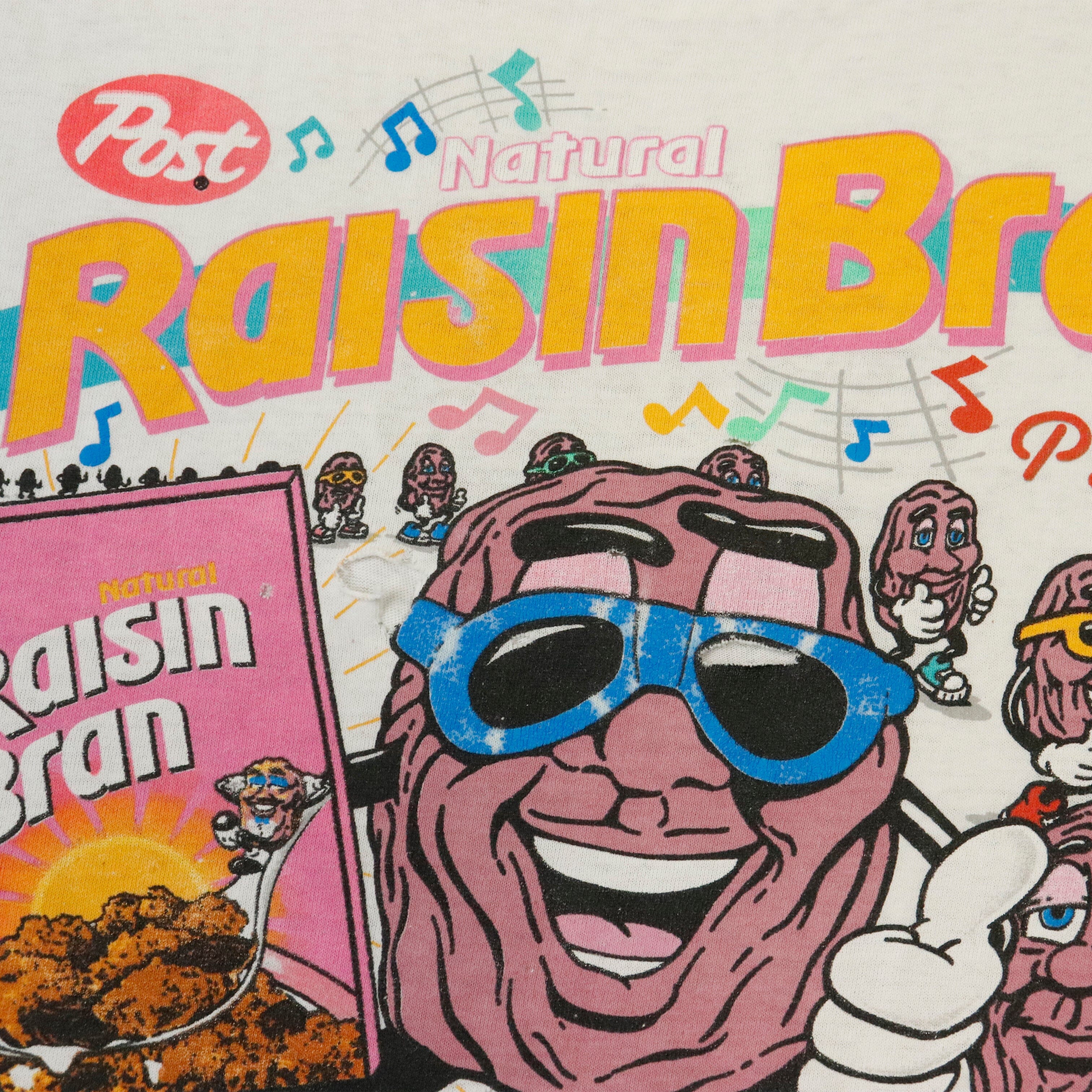 Vintage California Raisins Thrashed Post Raisin Bran Graphic T-Shirt Size N/A 18658 