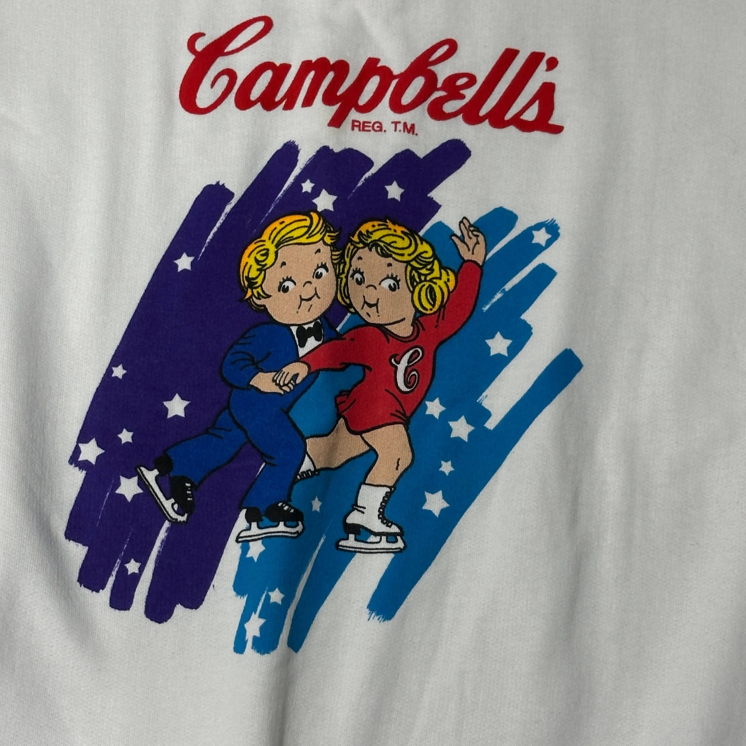Vintage Campbell’s Skating Kids Graphic Sweatshirt Size L FAIF.CA 