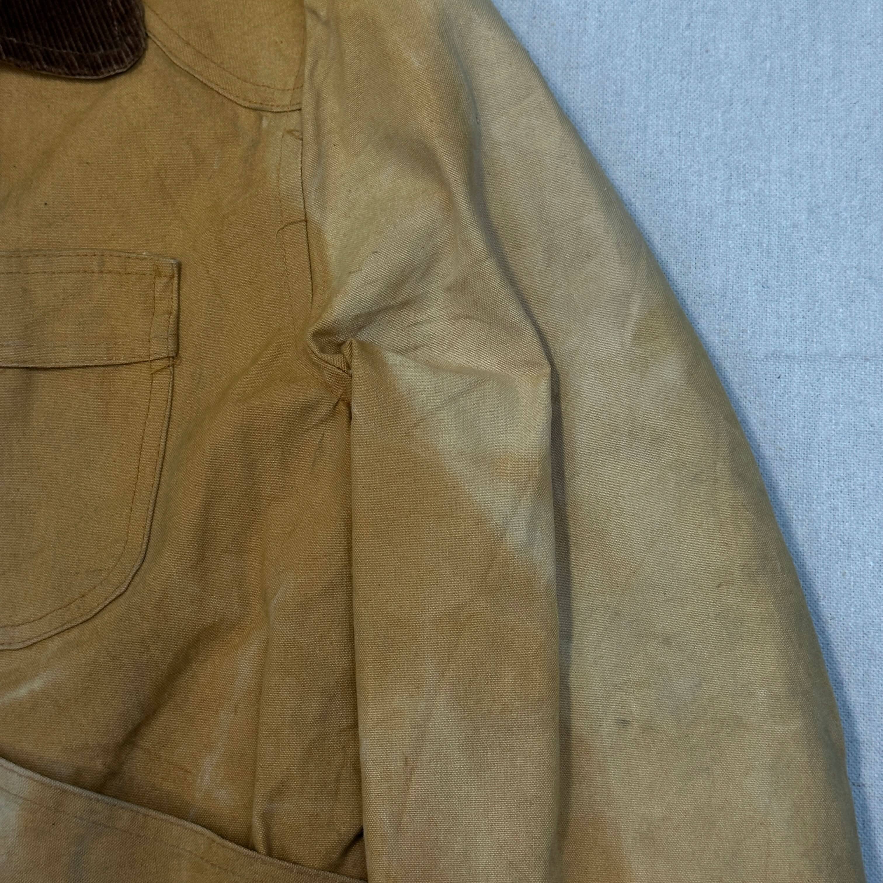 Vintage Canvas Chore Coat Corduroy Collar Work Jacket Size L 60s FAIF.CA 