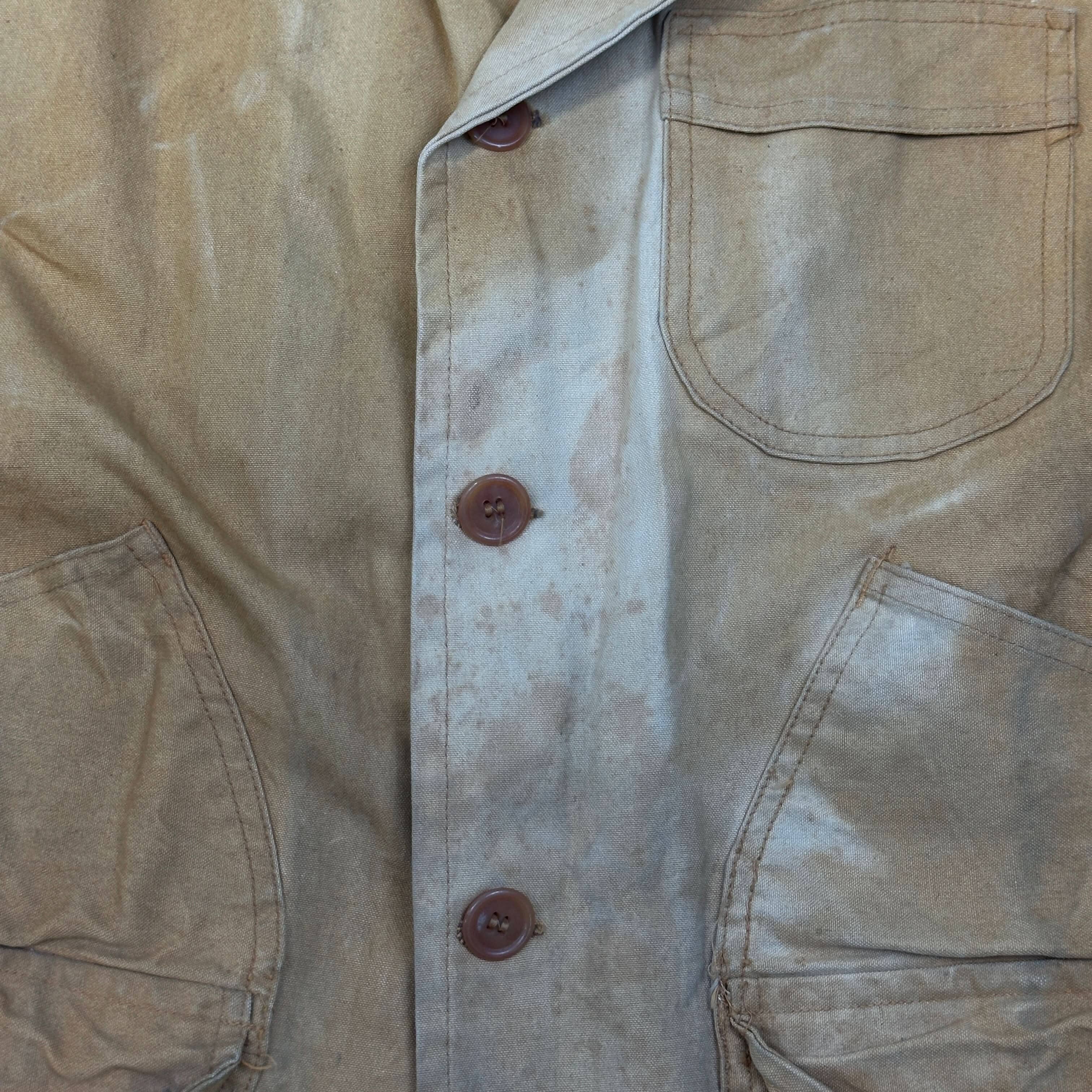 Vintage Canvas Chore Coat Corduroy Collar Work Jacket Size L 60s FAIF.CA 