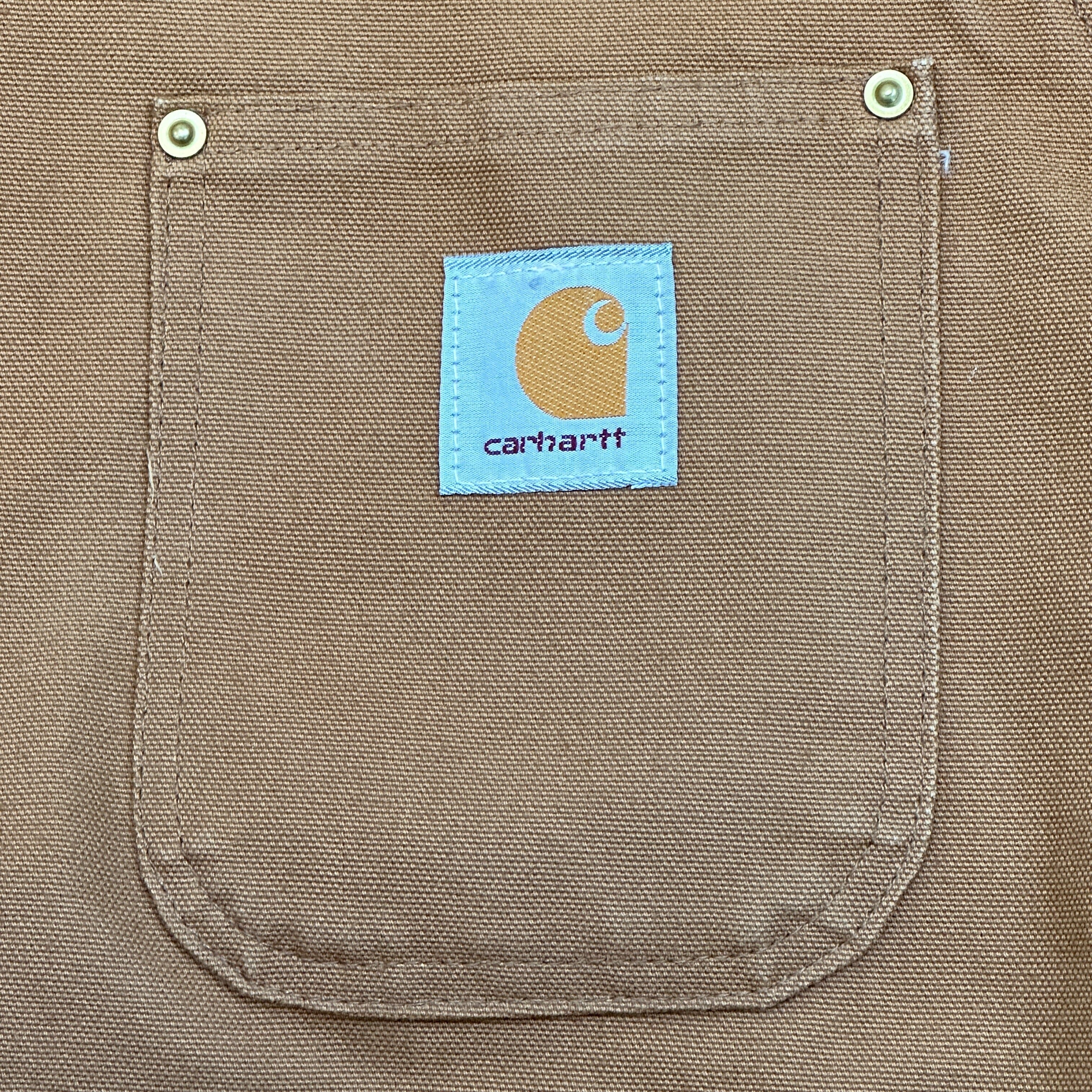 Vintage Carhartt Blanket Lined Canvas Chore Coat Size 38 Deadstock 80s FAIF.CA 