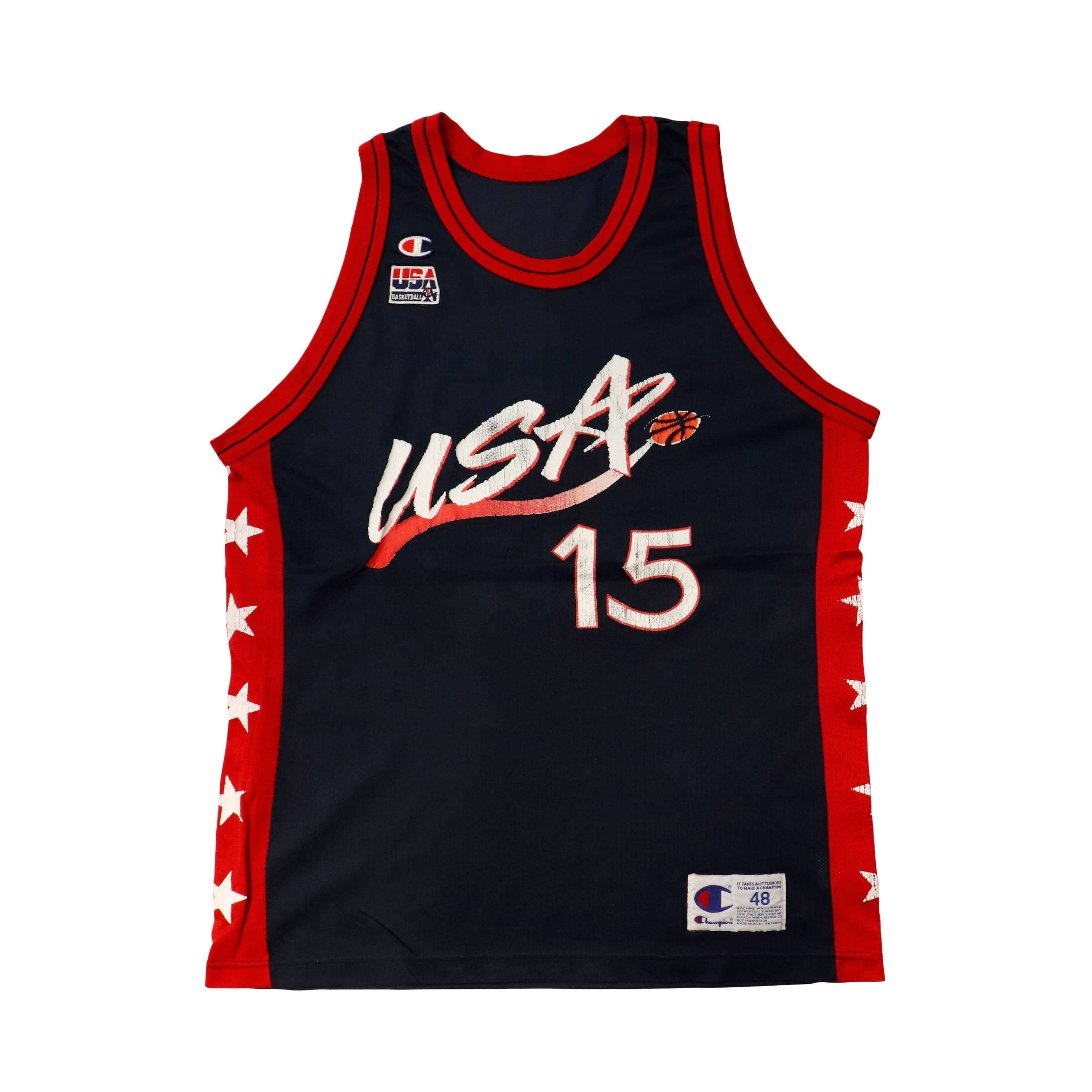Vintage Champion #15 USA Basketball Olajuwon Jersey Size 48 FAIF.CA 