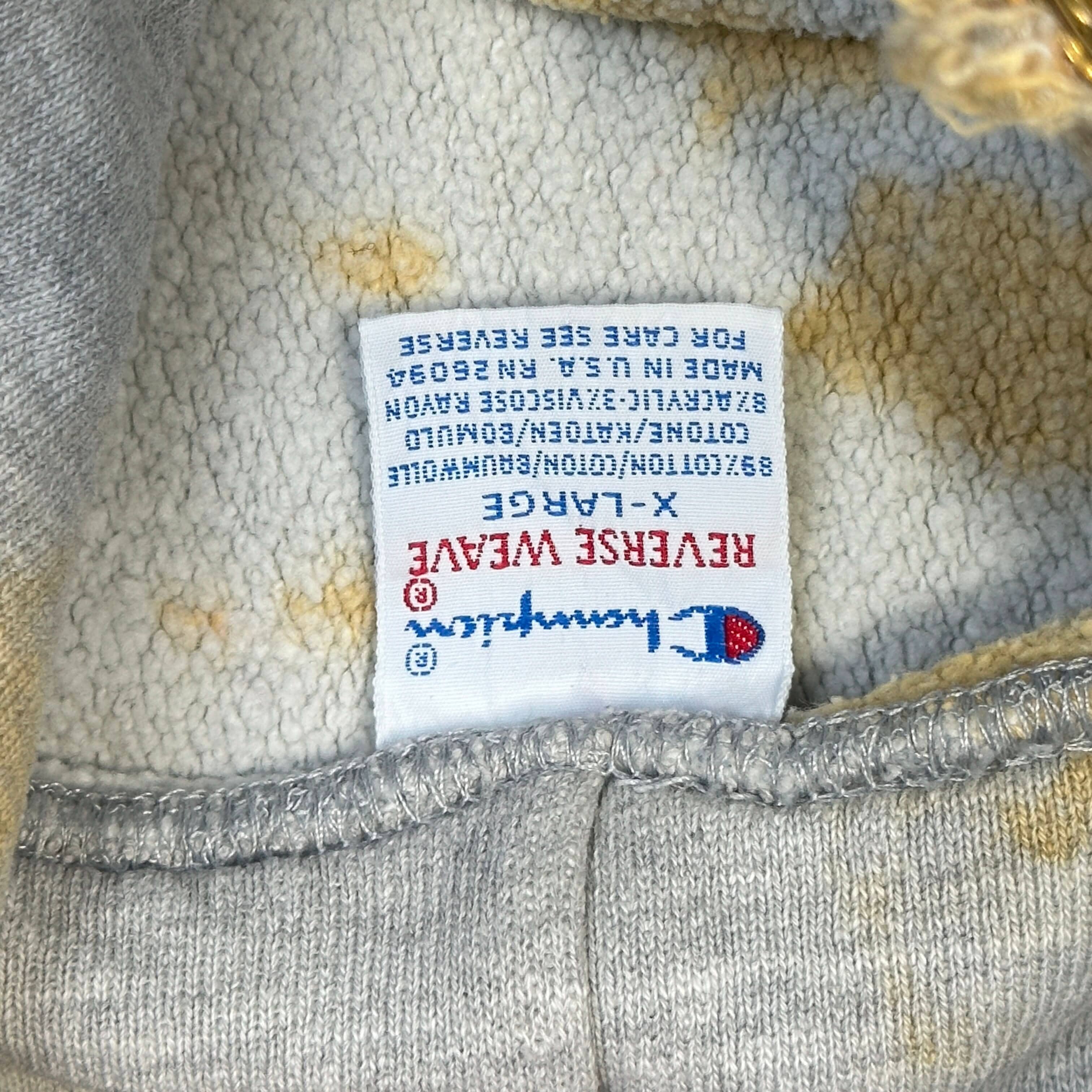 Vintage Champion 90s Reverse Weave Tie-Dye Widener Law Hoodie Size XL FAIF.CA 