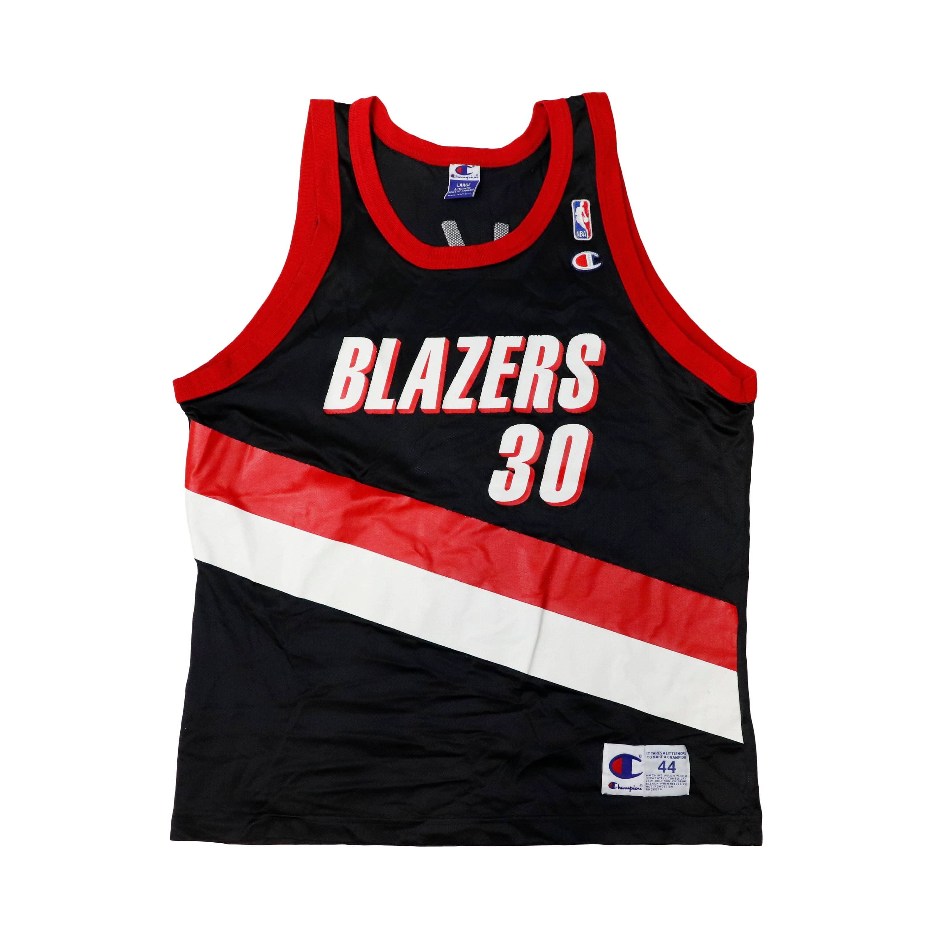 Vintage Champion Blazers Wallace 30 Mesh Basketball Jersey Size L FAIF.CA 