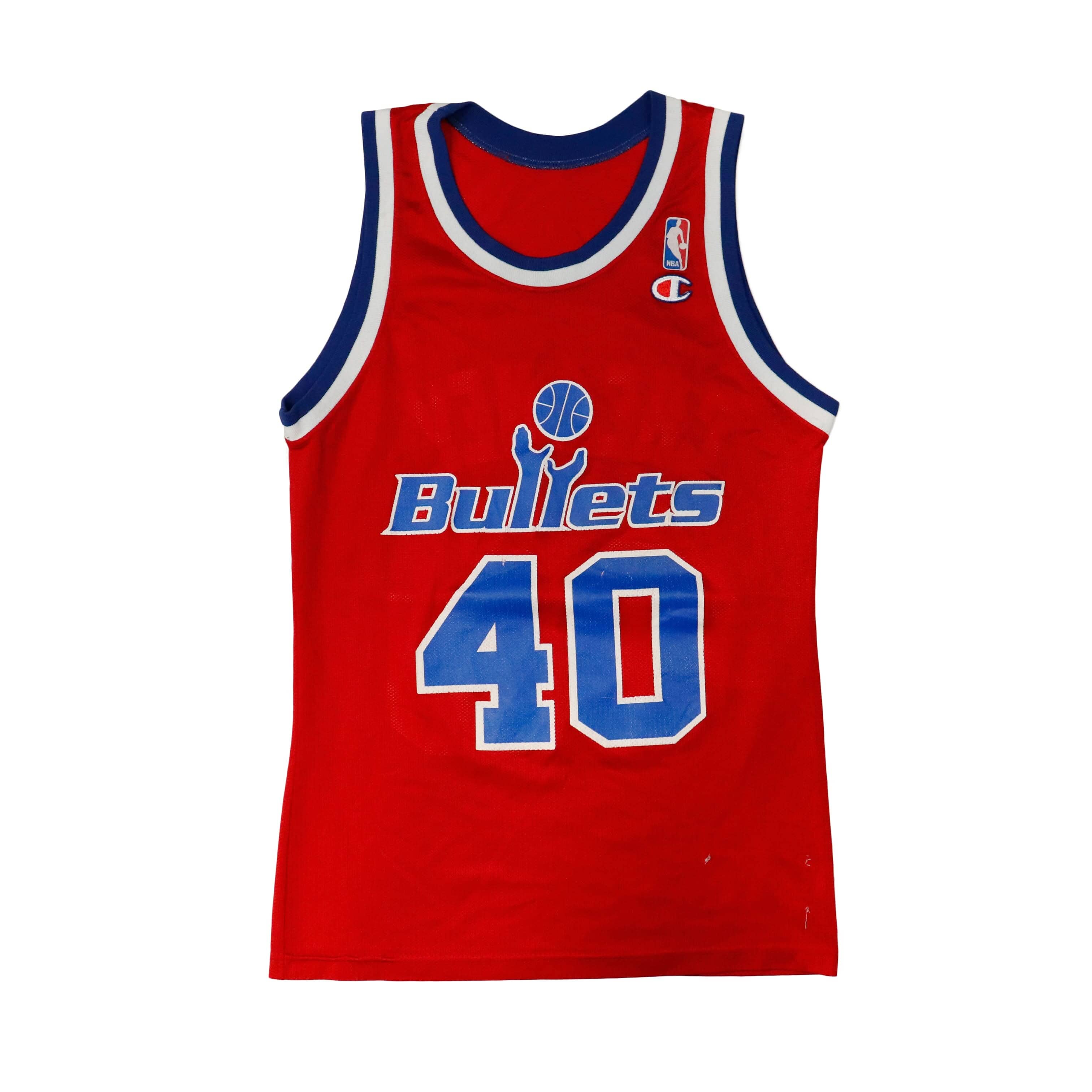 Vintage Champion Bullets #40 Basketball Jersey Cheaney FAIF.CA 