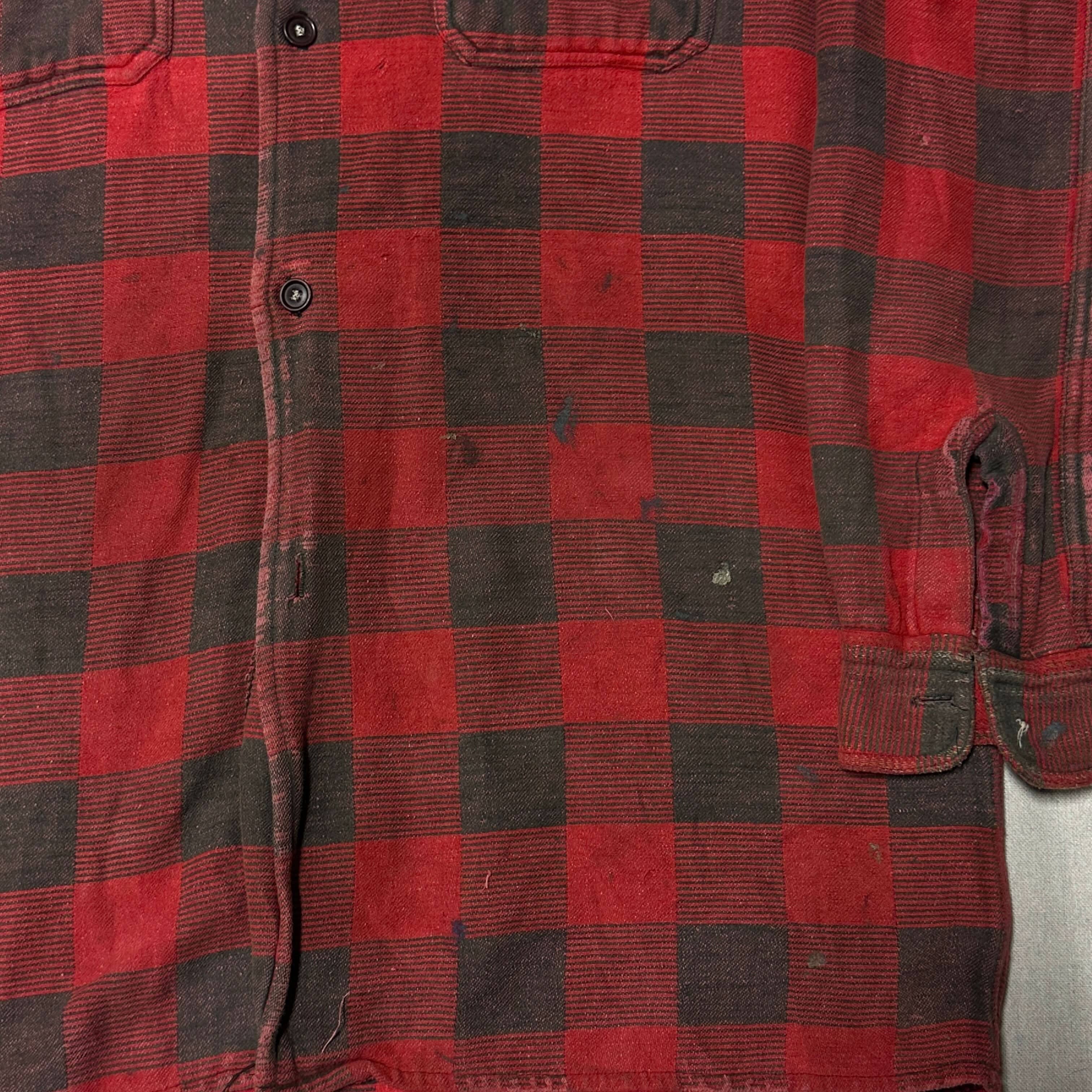 Vintage Champion Red Black Plaid Flannel Shirt Size L FAIF.CA 