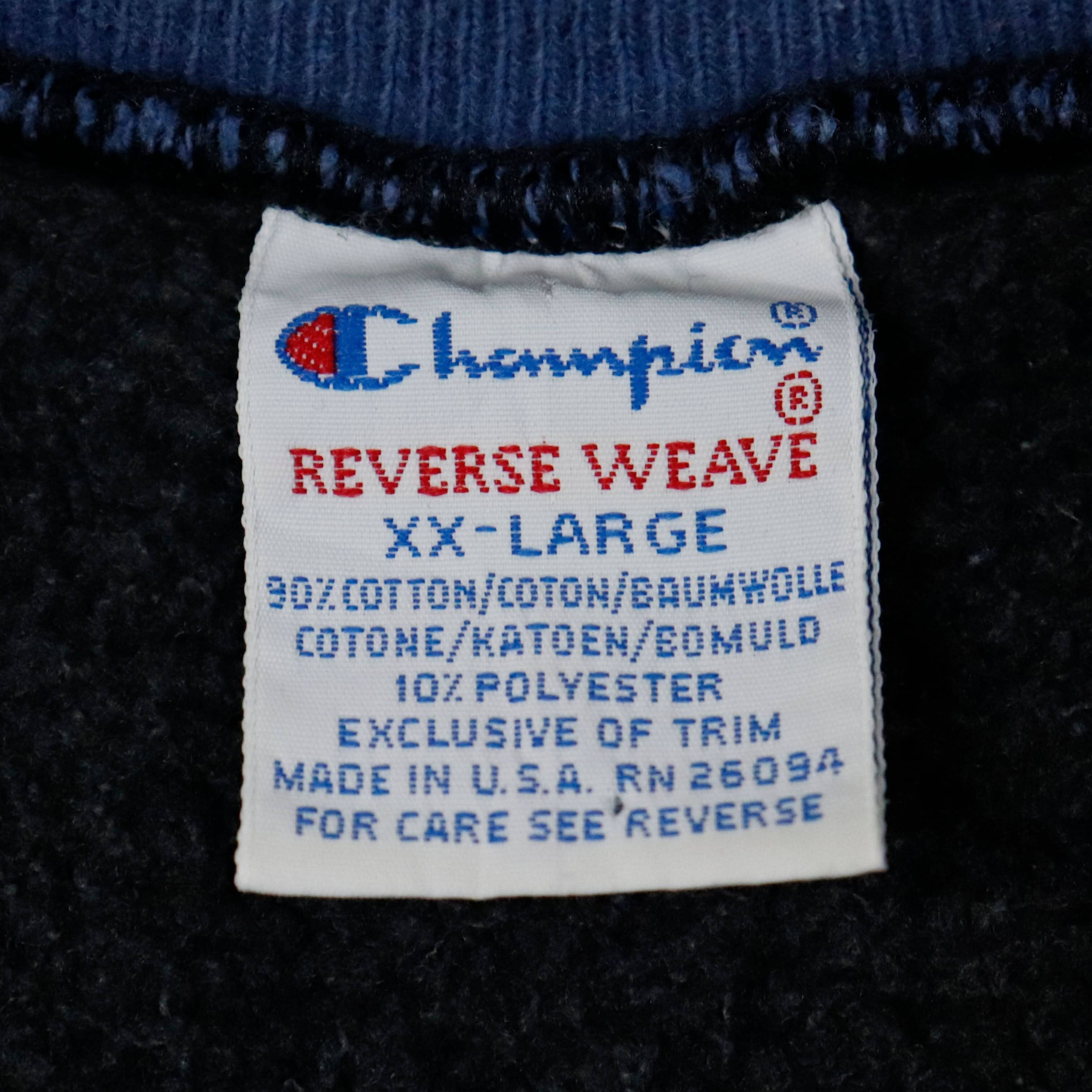 Vintage Champion Reverse Weave Black Crewneck Sweatshirt Size XXL FAIF.CA 