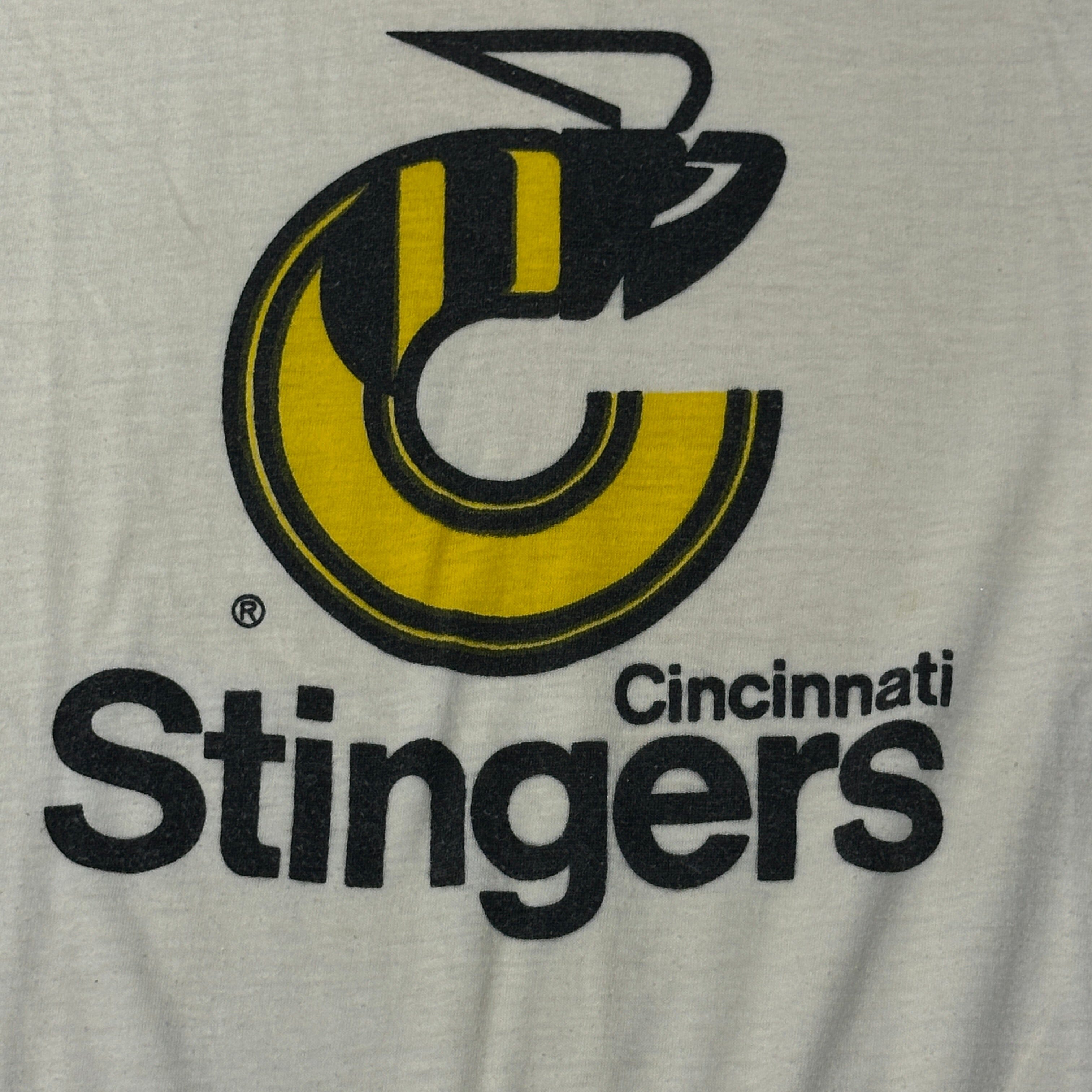 Vintage Cincinnati Stingers Graphic T-Shirt Size Large WHA Hockey 80s FAIF.CA 