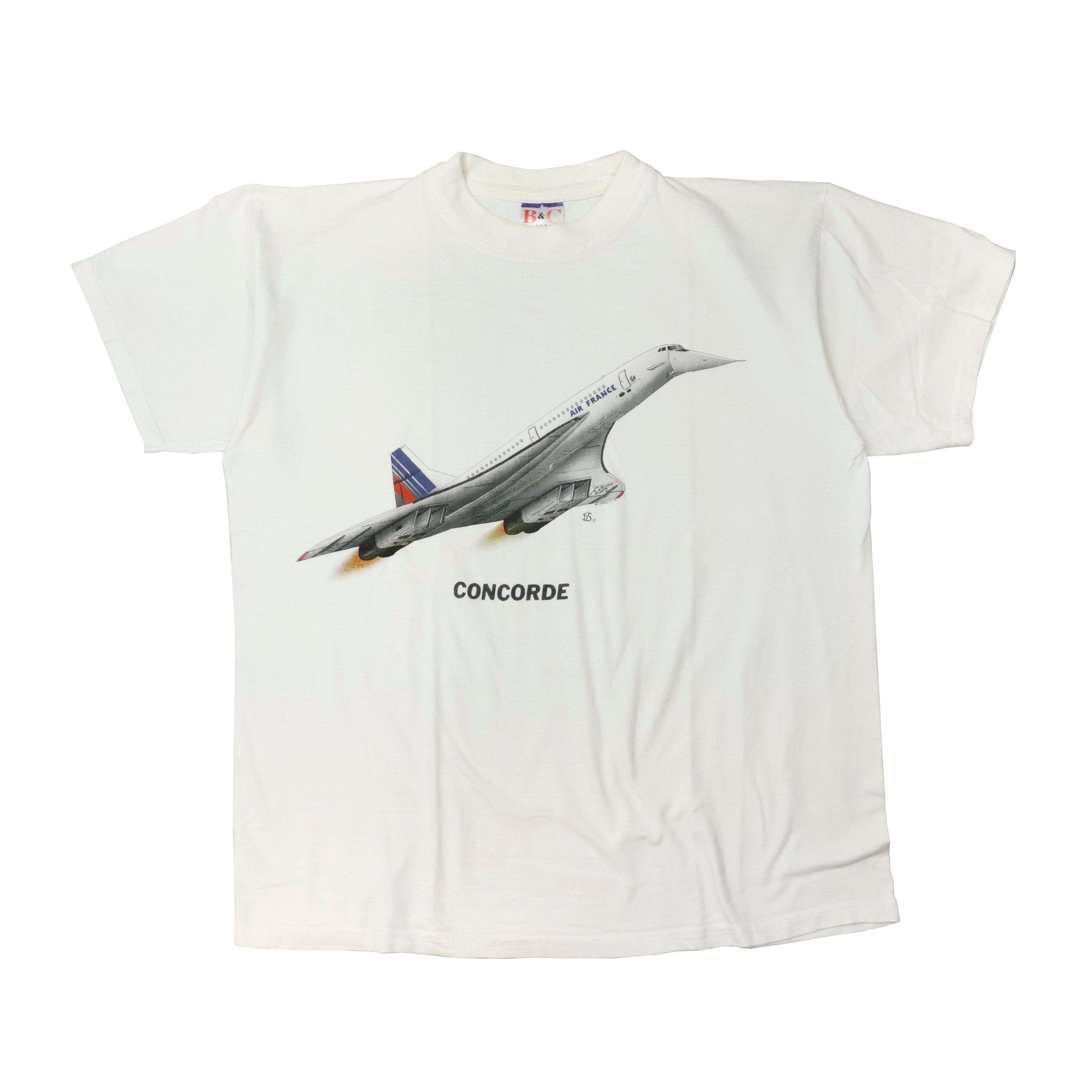 Vintage Concorde Air France Plane Flight Graphic T-Shirt Size M B&C 