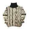 Vintage Coogi Textured 3D Knit Turtleneck Sweater Size L 90s FAIF.CA 