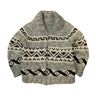 Vintage Cowichan Hand Knit Patterned Zip Sweater Size N/A FAIF.CA 