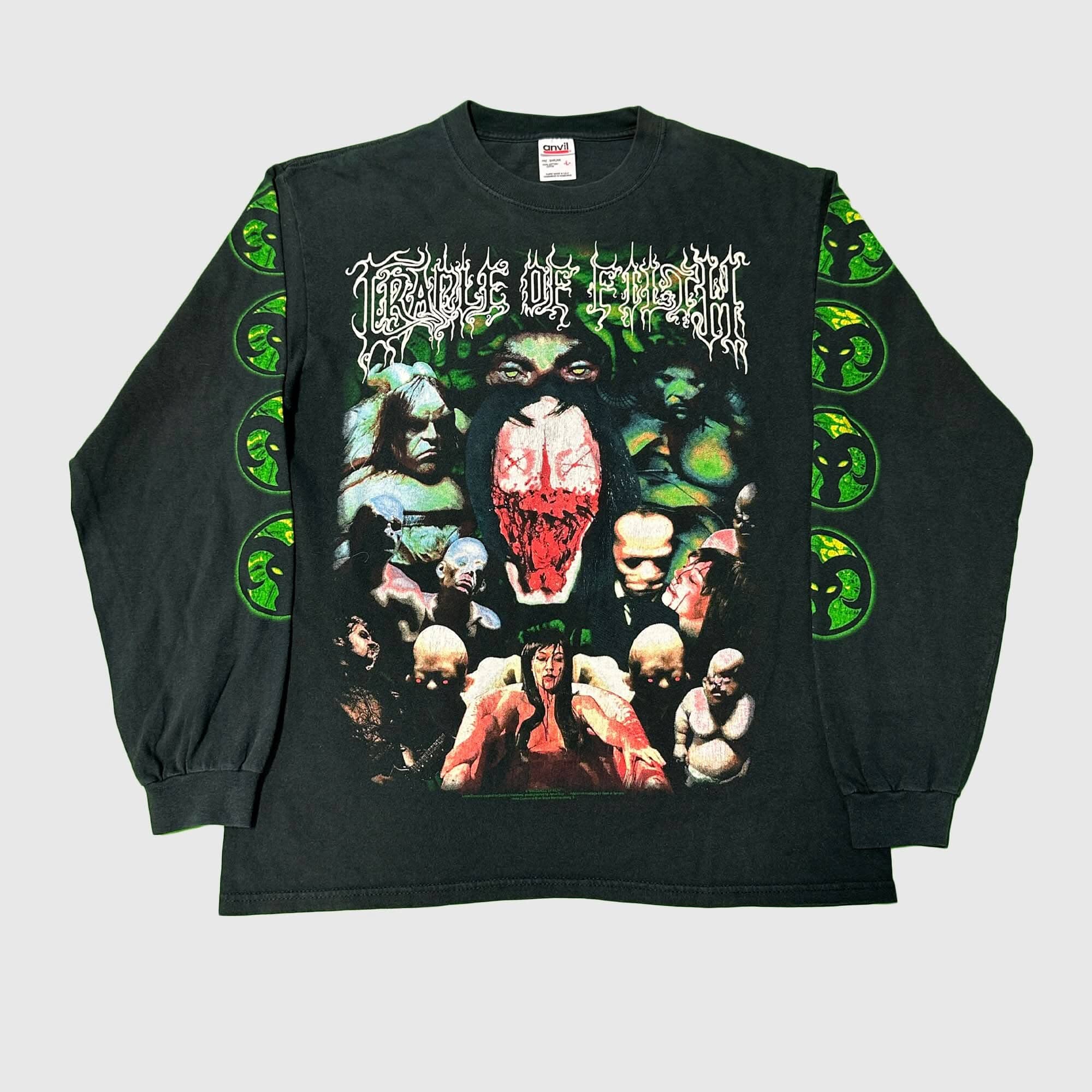 Vintage Cradle of Filth Graphic Long Sleeve Shirt Size L FAIF.CA 