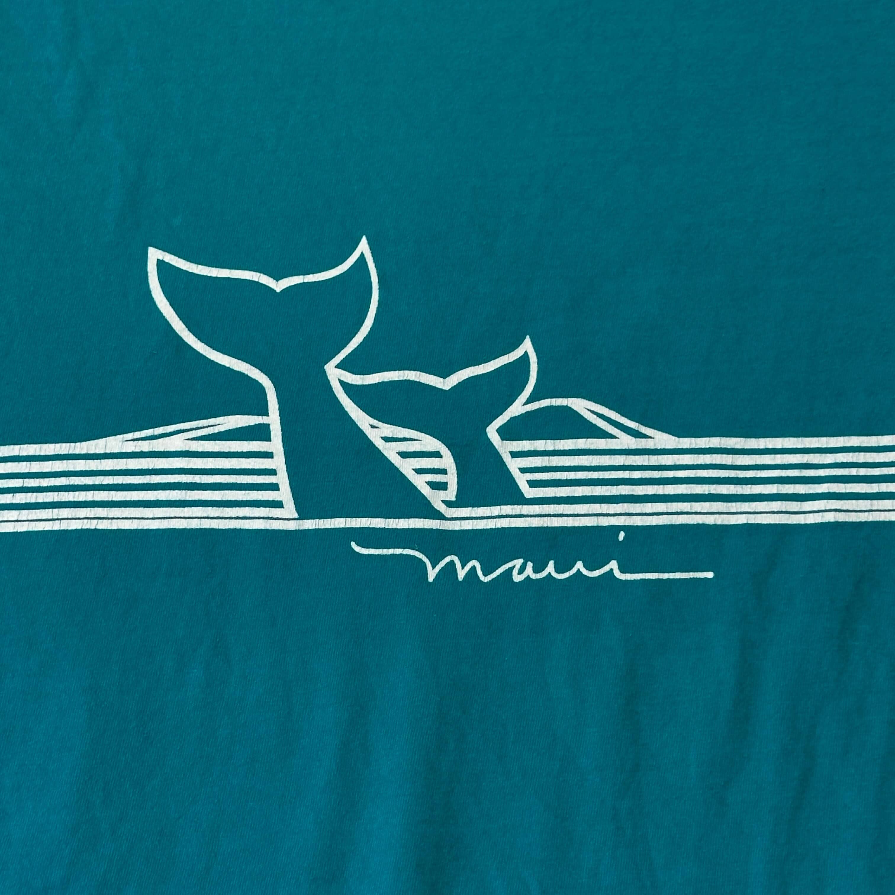 Vintage Crazy Shirts Maui Hawaii Whale Graphic Long Sleeve T-Shirt Size XL FAIF.CA 