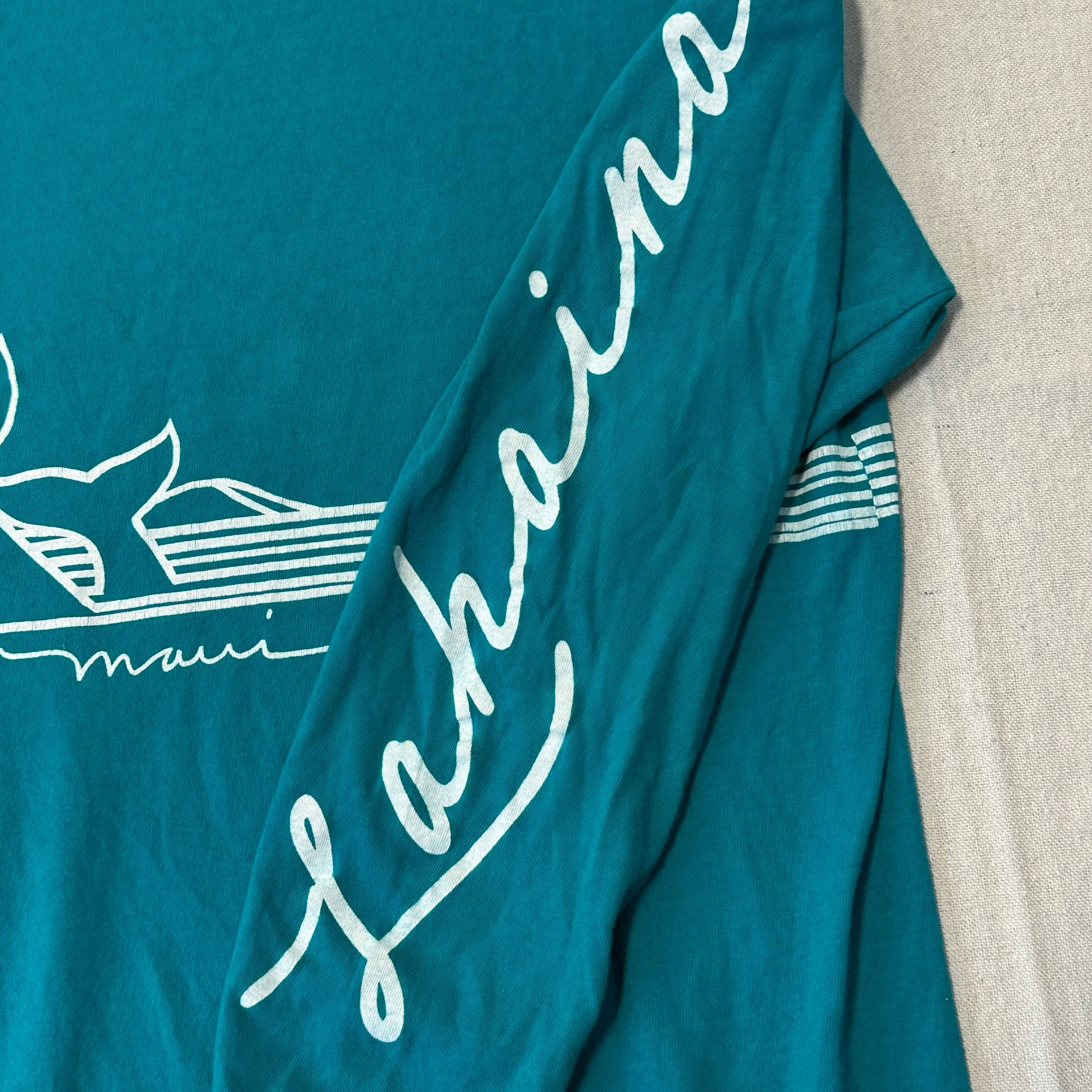 Vintage Crazy Shirts Maui Hawaii Whale Graphic Long Sleeve T-Shirt Size XL FAIF.CA 