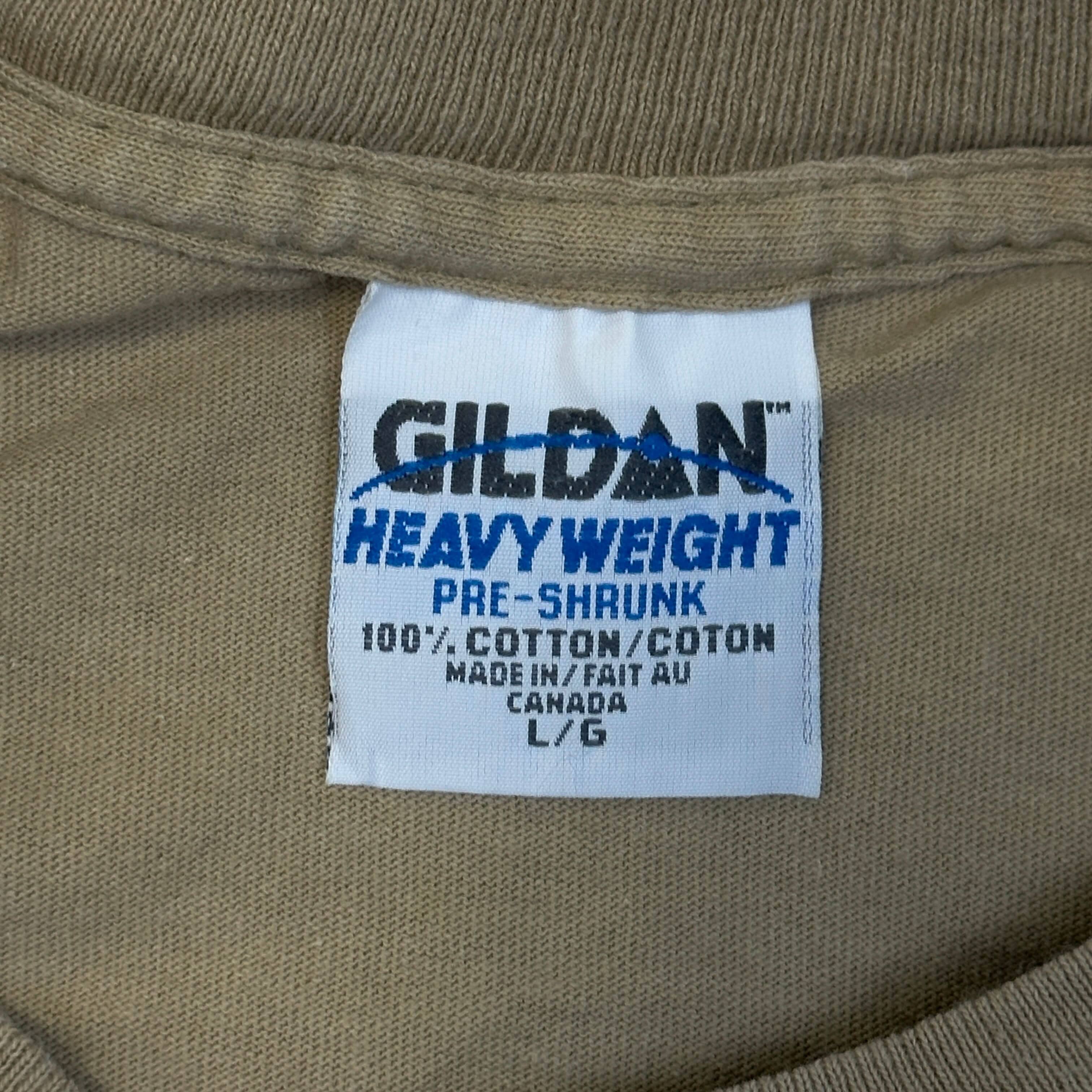 Vintage Curious George Graphic Tan T-shirt Size Large 90s FAIF.CA 