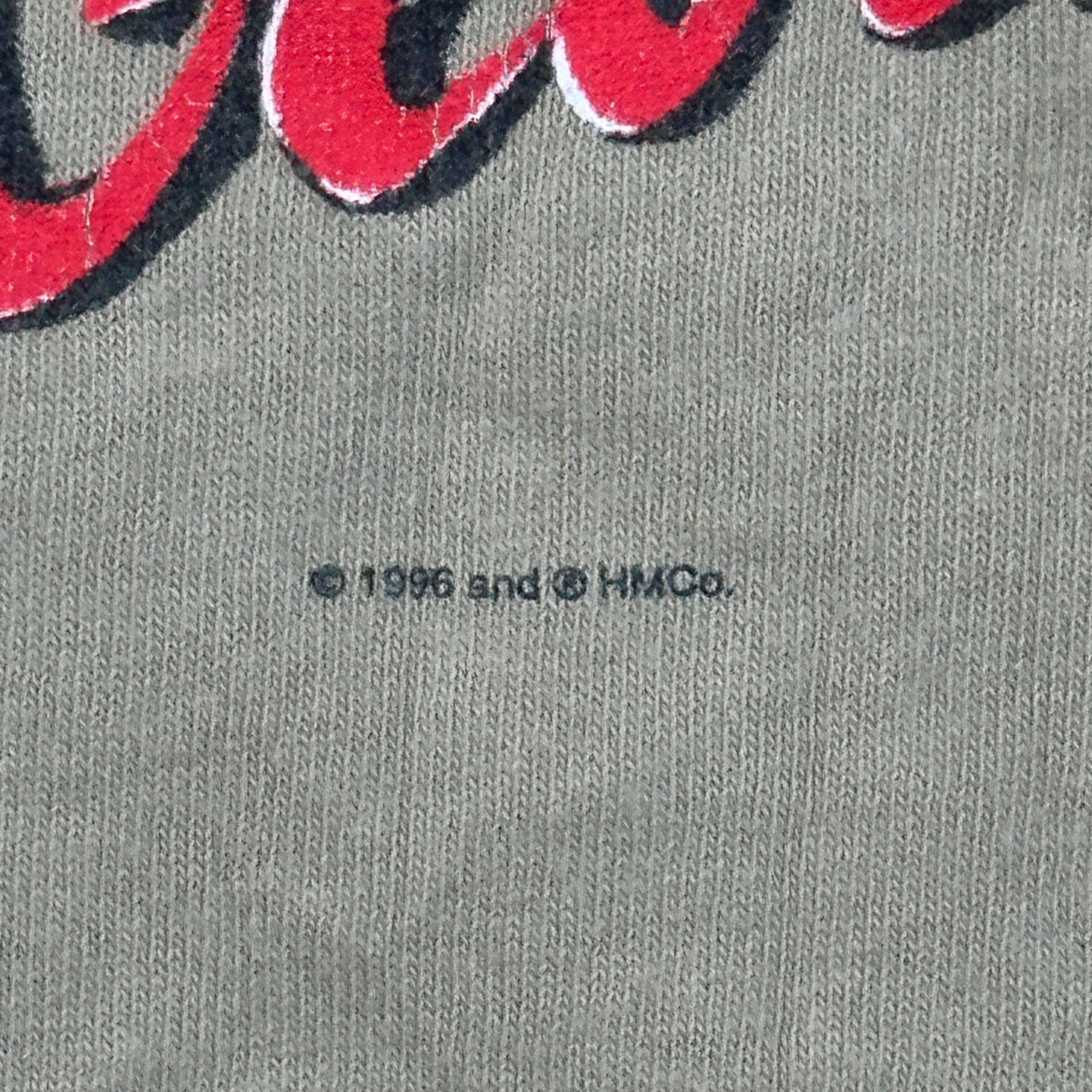 Vintage Curious George Graphic Tan T-shirt Size Large 90s FAIF.CA 