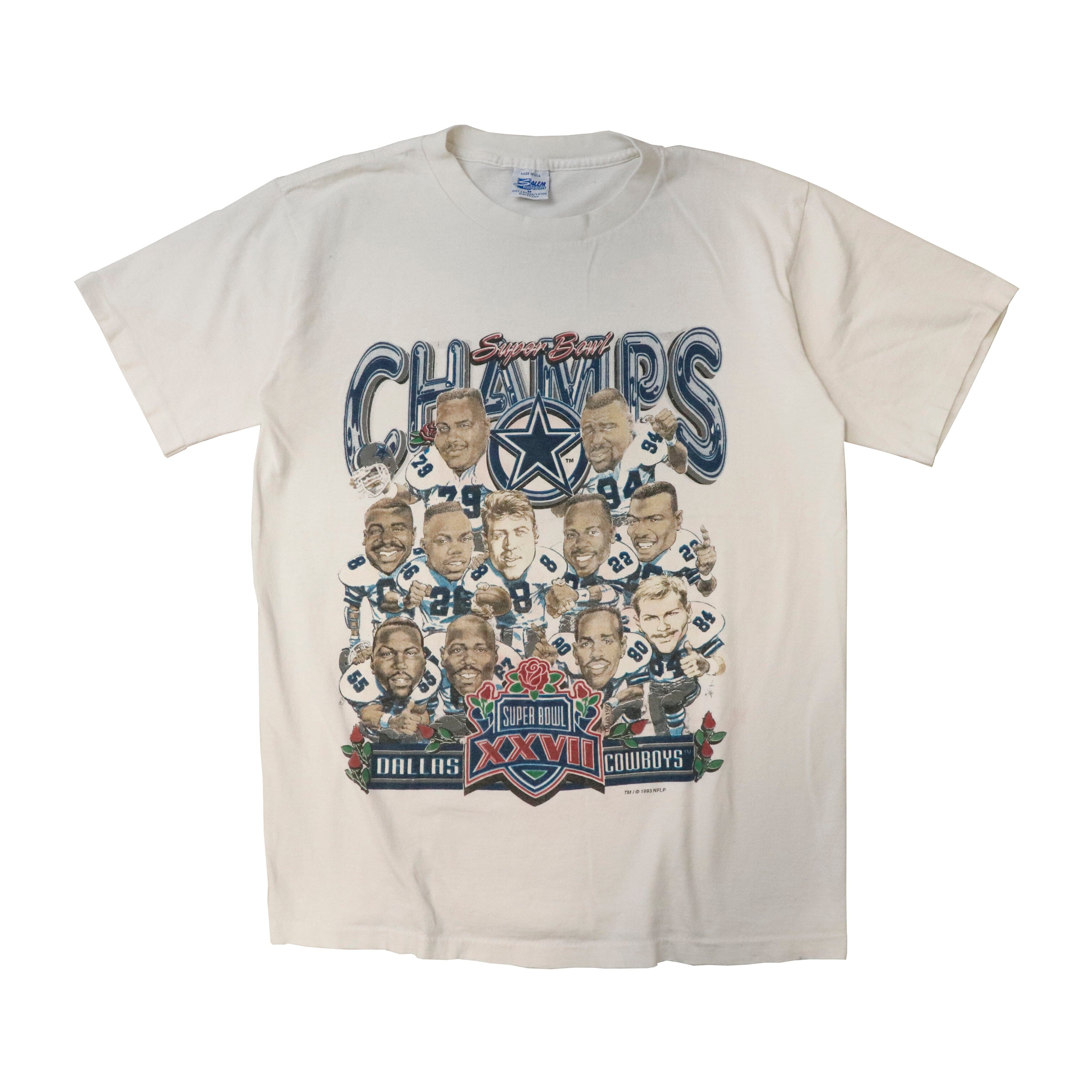 Vintage Dallas Cowboys 1993 Salem Sportswear Super Bowl Champions Graphic T-Shirt Size M Salem Sportswear 