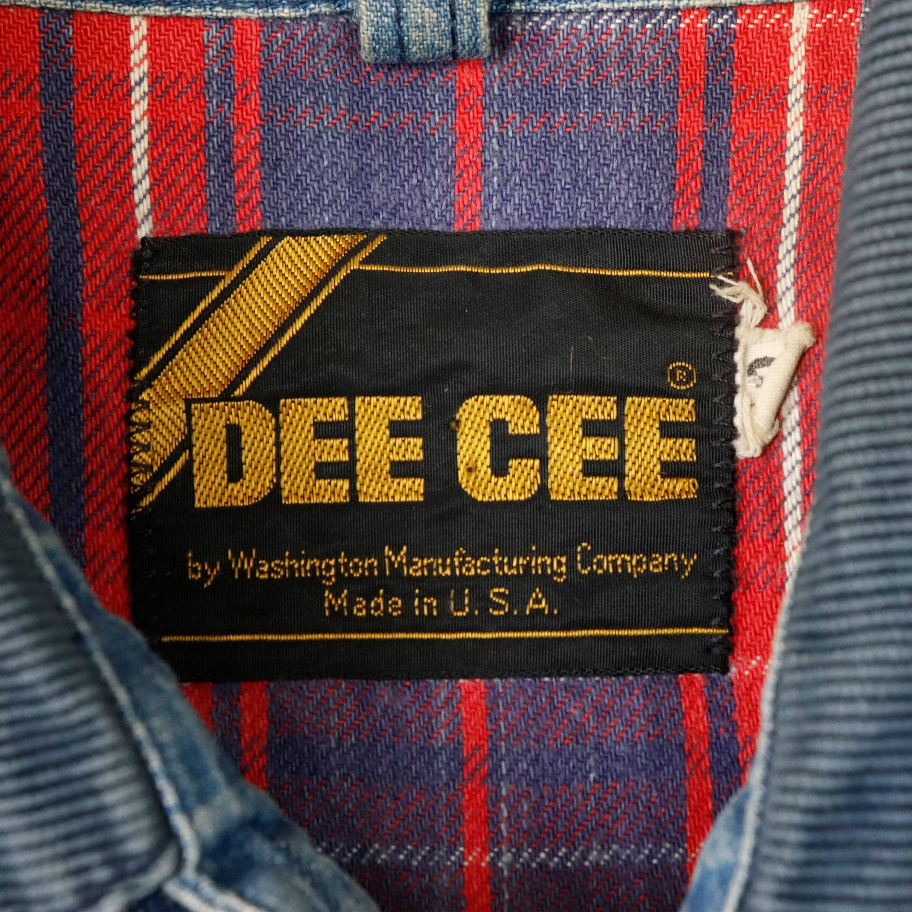 Vintage Dee Cee Corduroy Collar Denim Chore Jacket Size L 60s FAIF.CA 