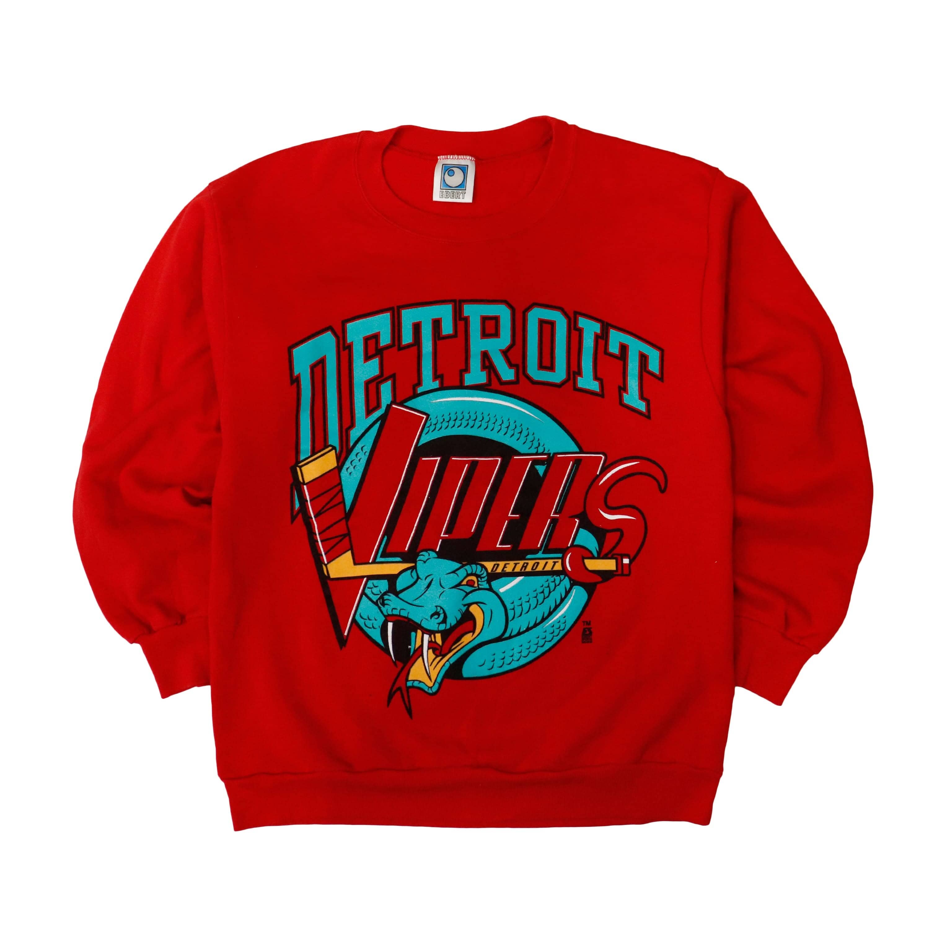 Vintage Detroit Vipers Graphic Hockey Crewneck Sweatshirt Size XL FAIF.CA 