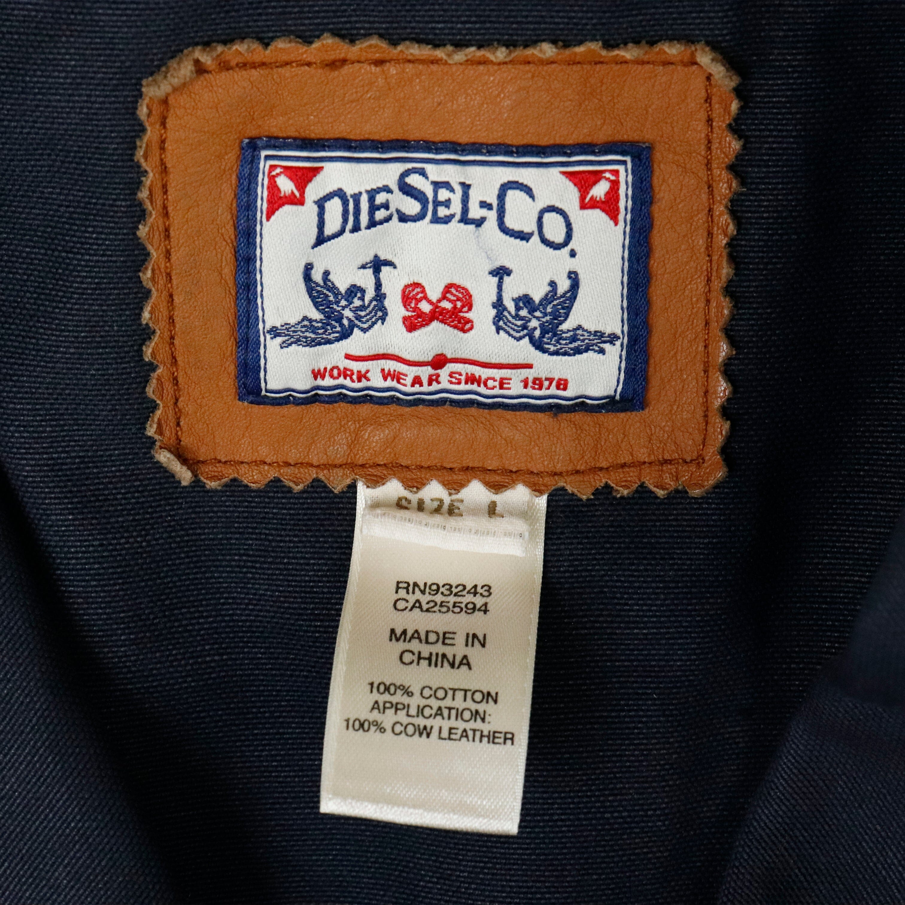 Vintage Diesel Co Navy Chore Work Blazer Jacket Size L Diesel 