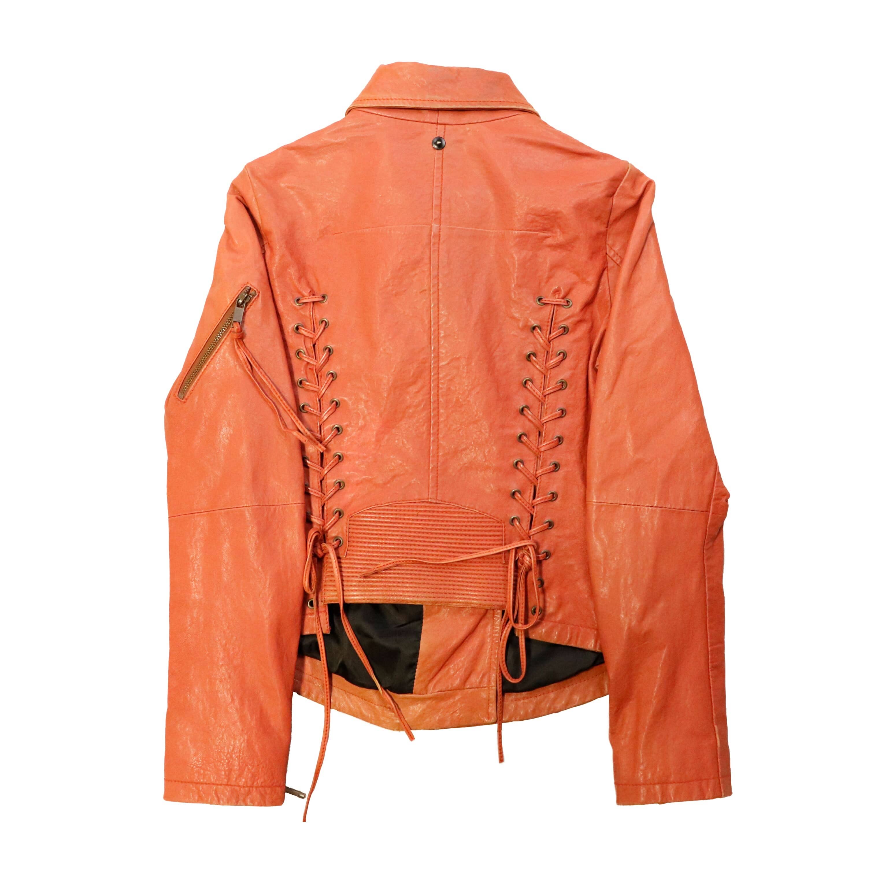 Vintage Diesel lace-up leather moto jacket FAIF.CA 
