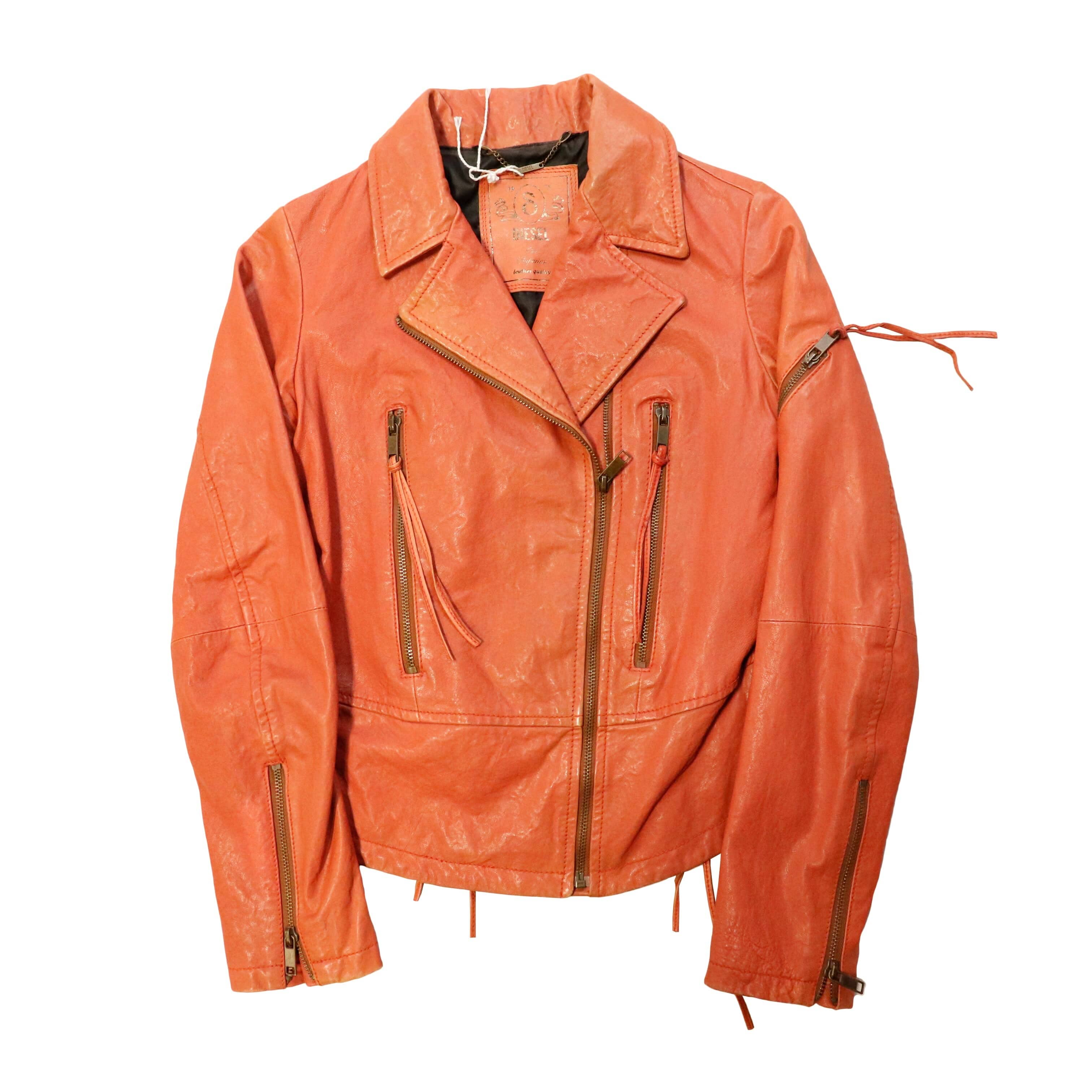 Vintage Diesel lace-up leather moto jacket FAIF.CA 