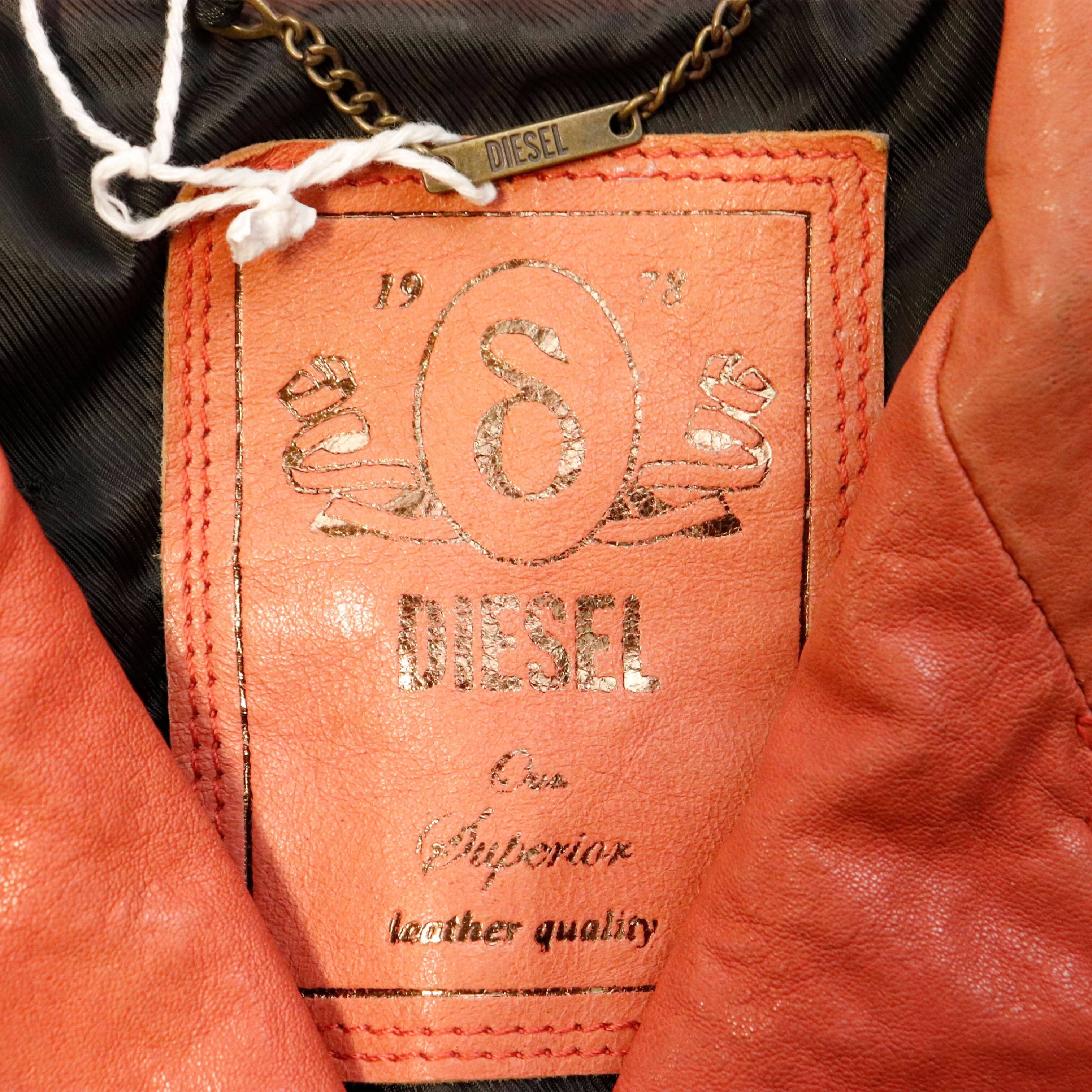 Vintage Diesel lace-up leather moto jacket FAIF.CA 