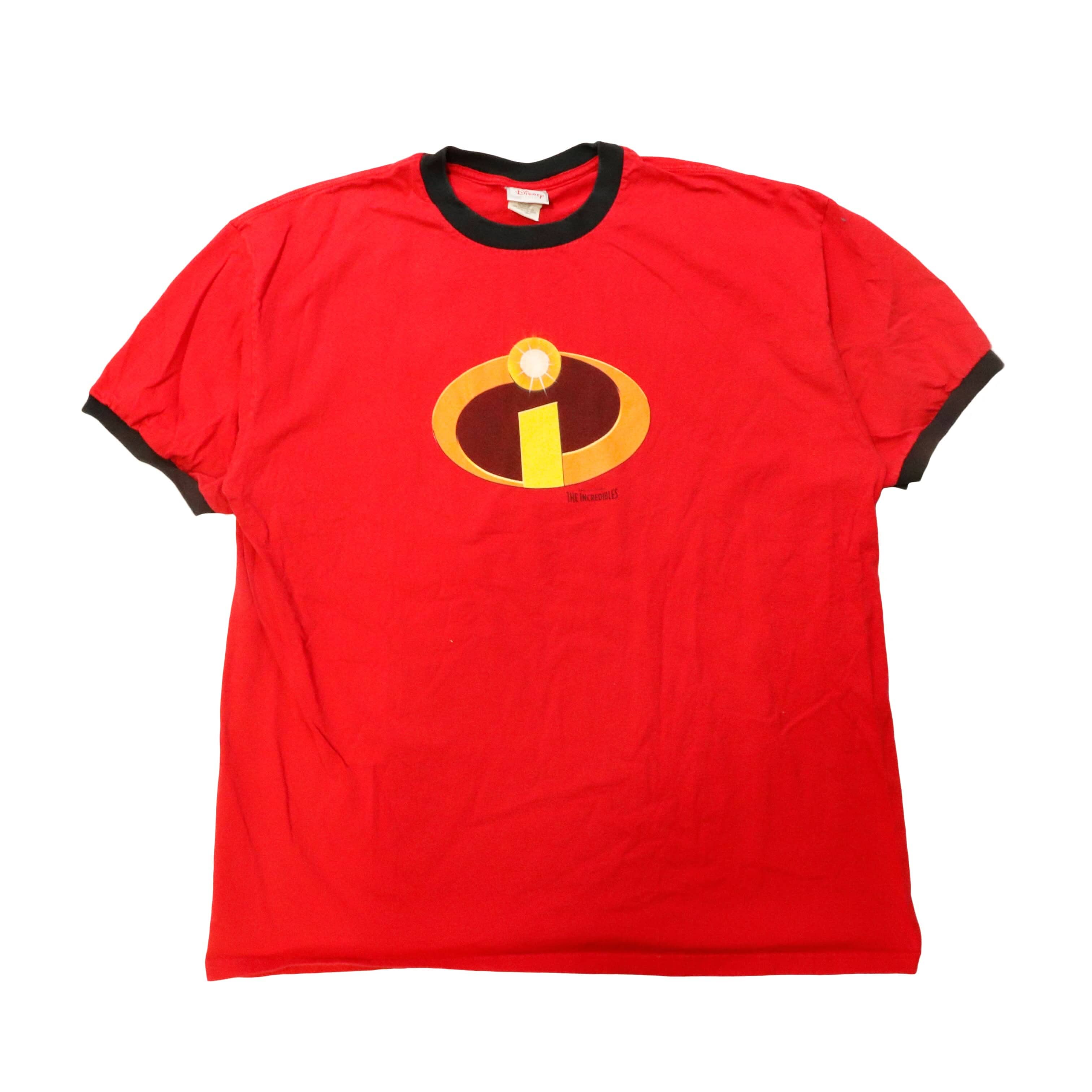Vintage Disney Store The Incredibles Logo Ringer T-Shirt Size L FAIF.CA 